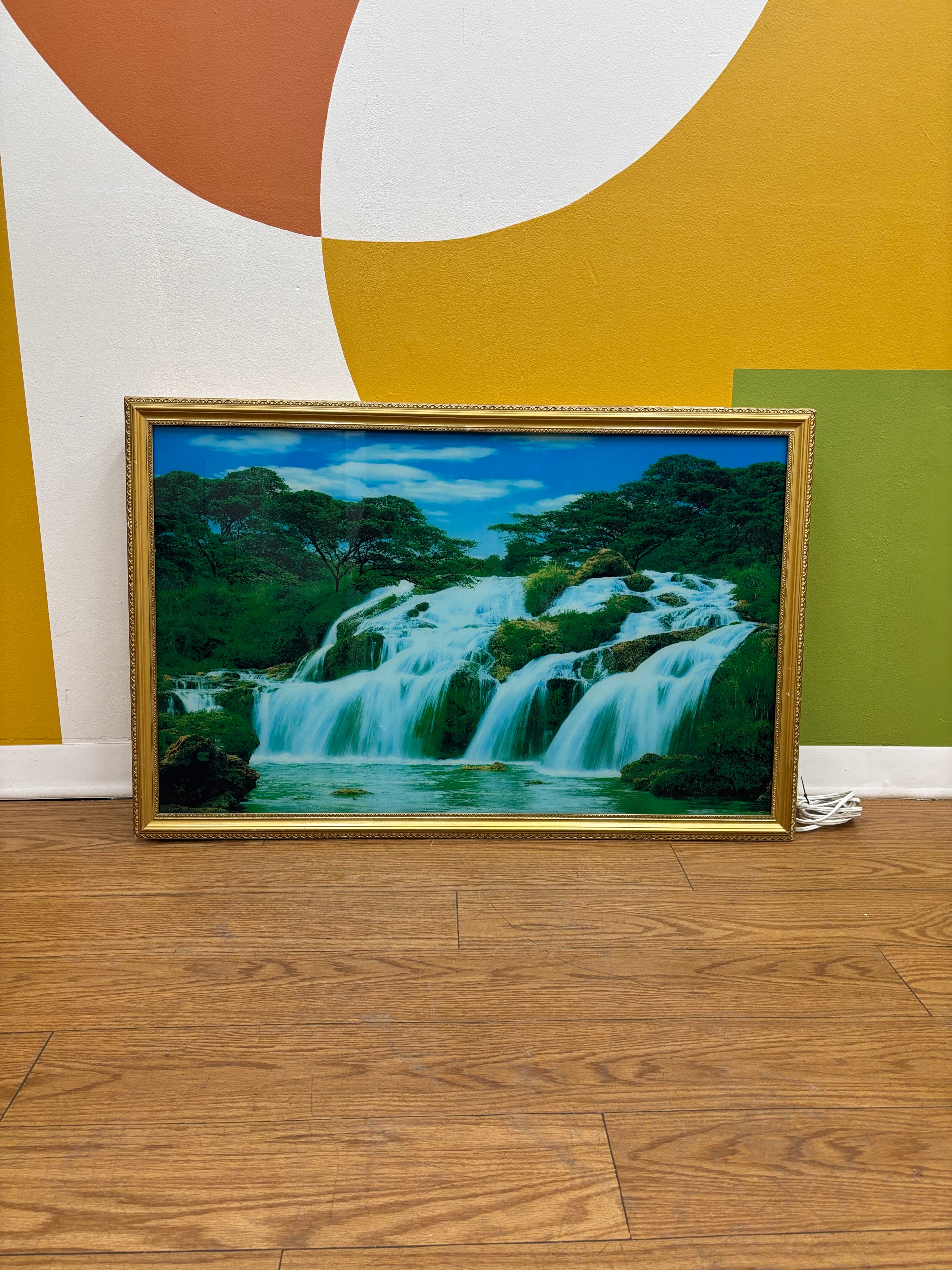 Kinetic Light Box Waterfall Motion Framed Art