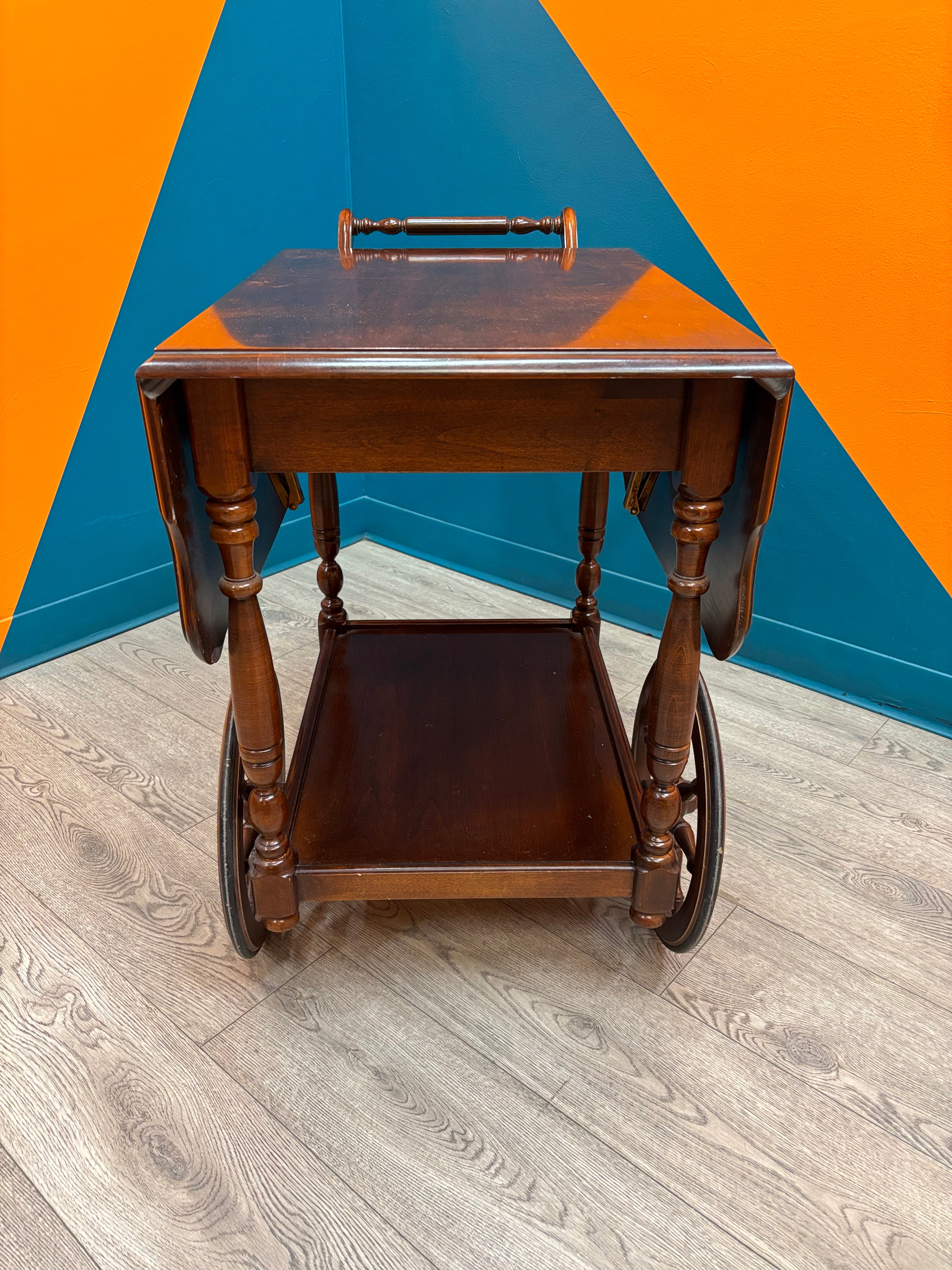 Drop Leaf Wood Cart