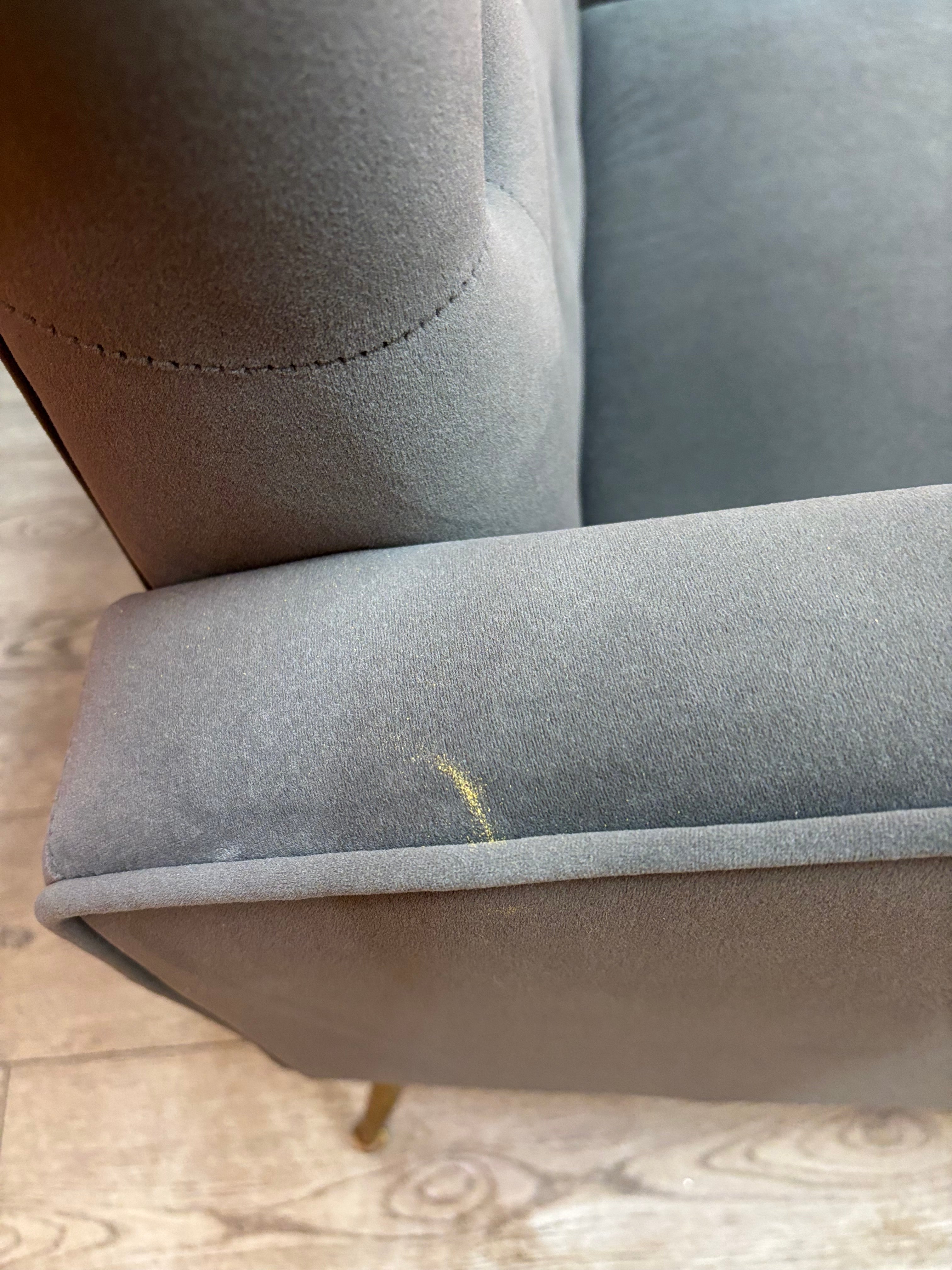 Grey Velvet Armchair (2 available)