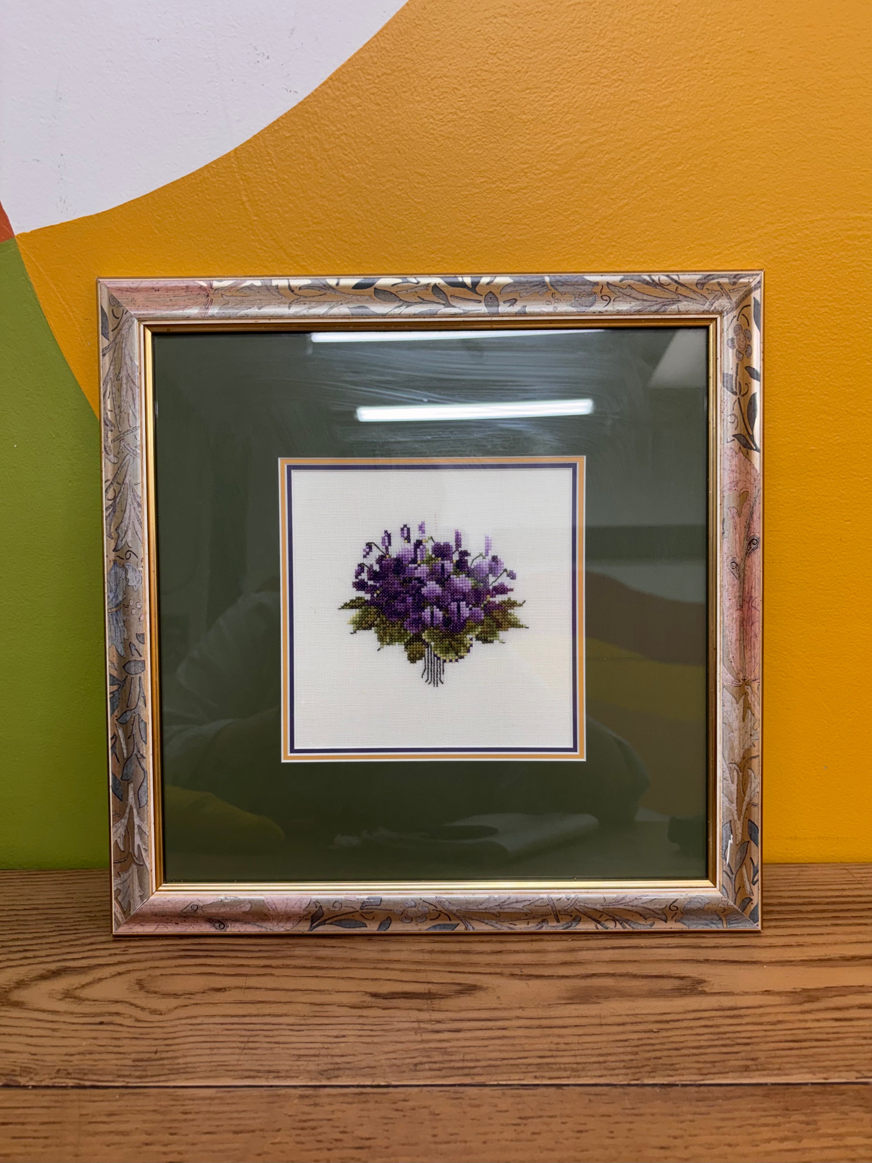 Framed Floral Needlepoint