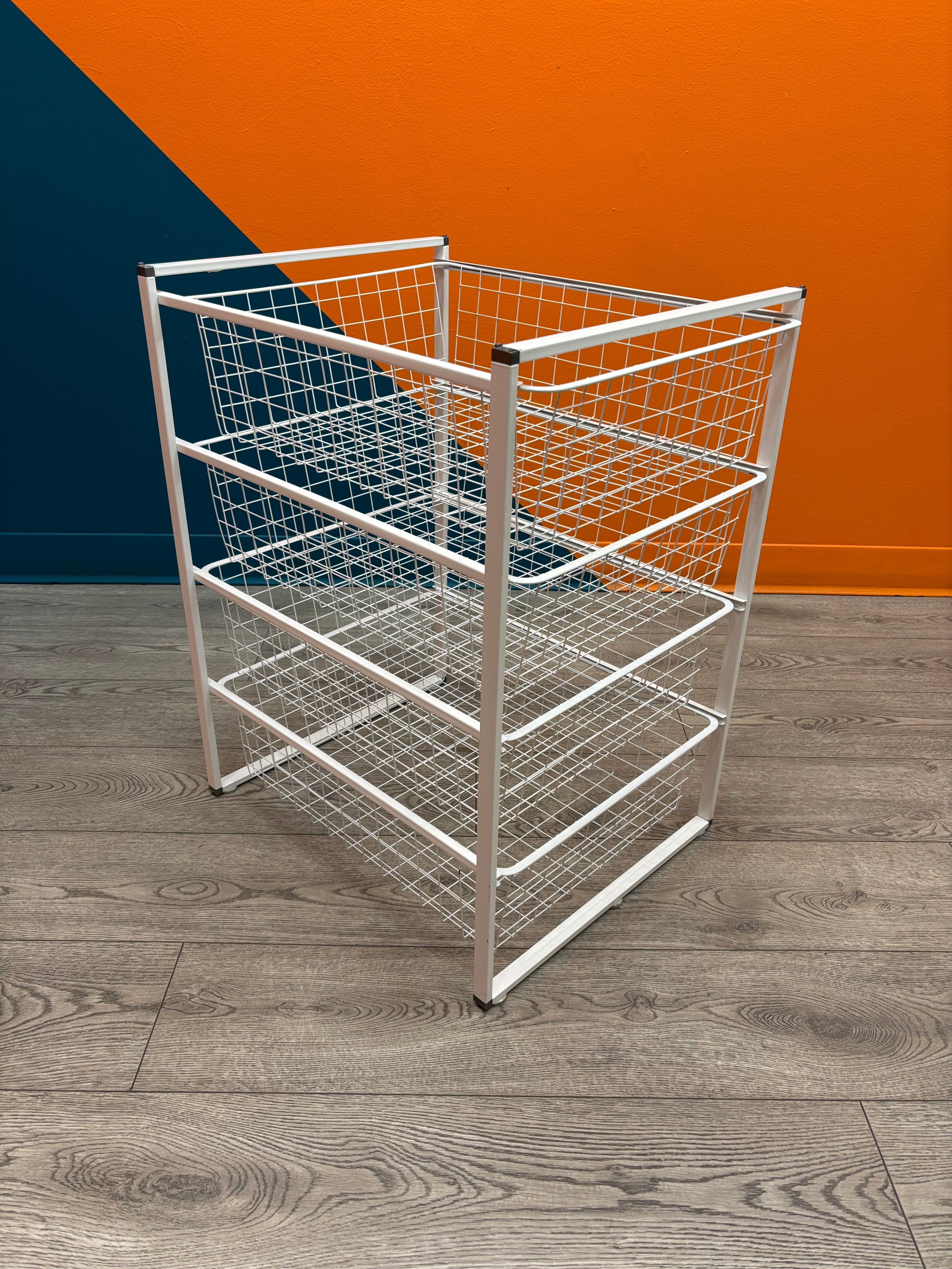 White Mesh Drawer Unit