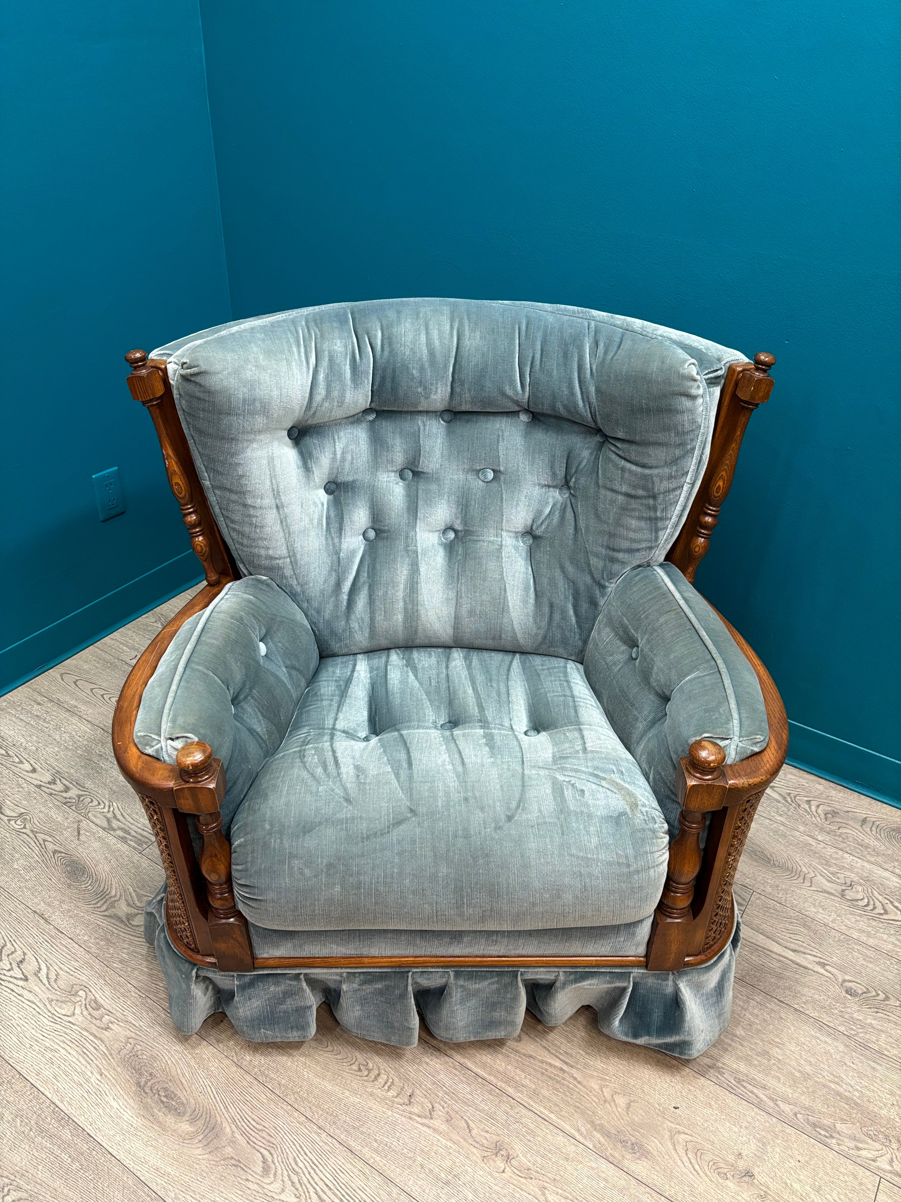Blue Tufted Accent Chair