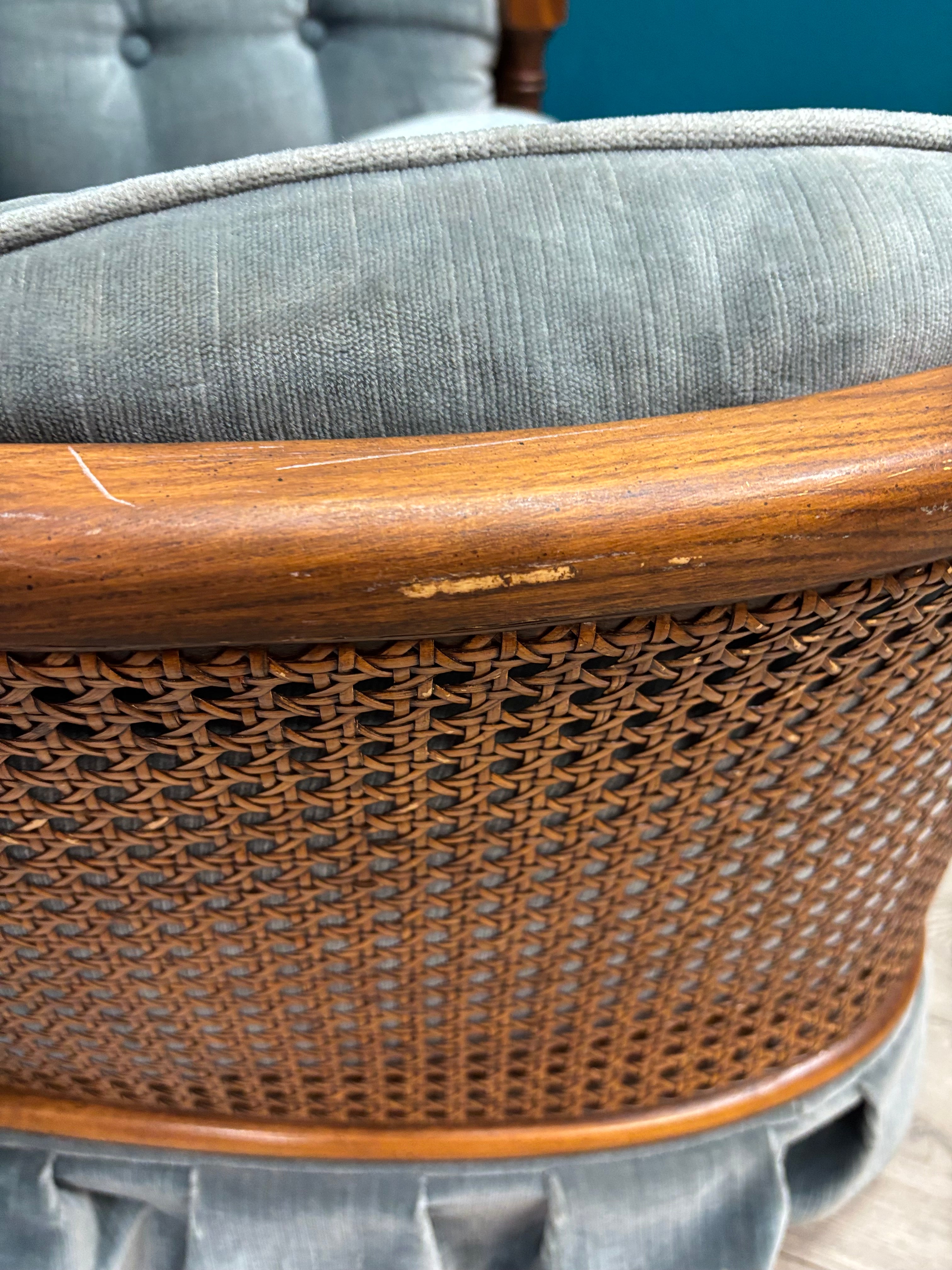 Blue Tufted Accent Chair