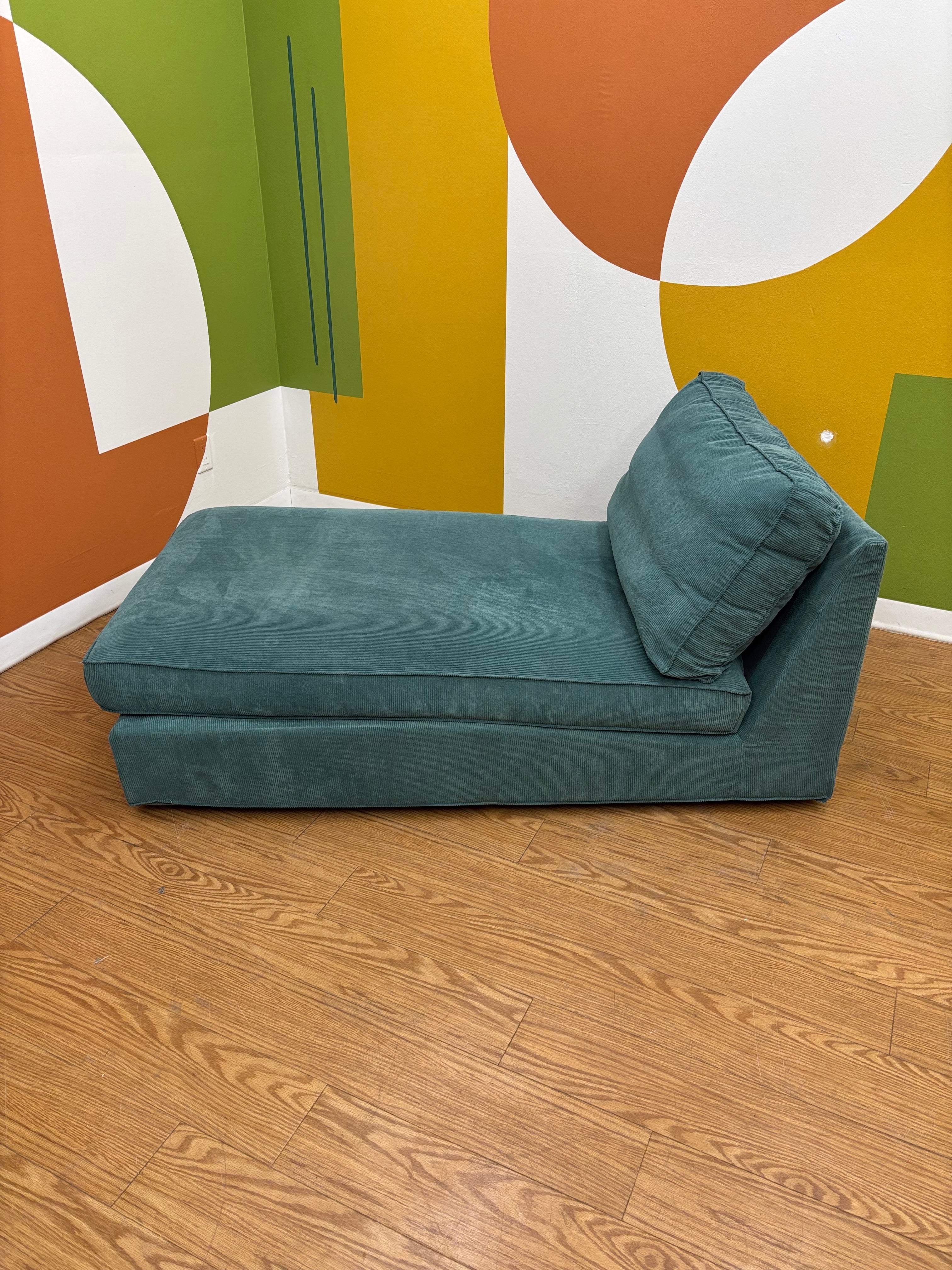 Turquoise Fabric Chaise