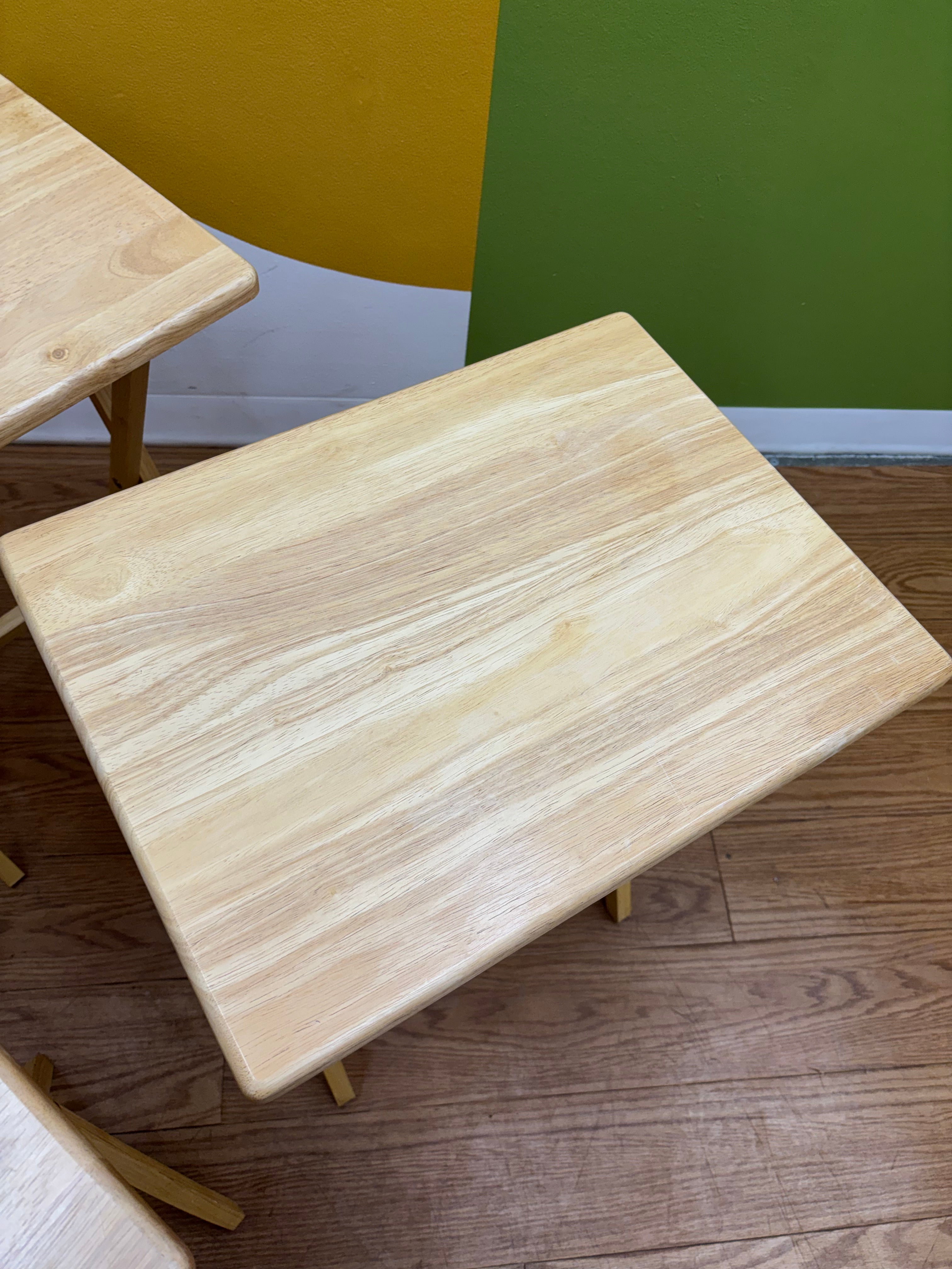 Set of 4 Wood TV Trays