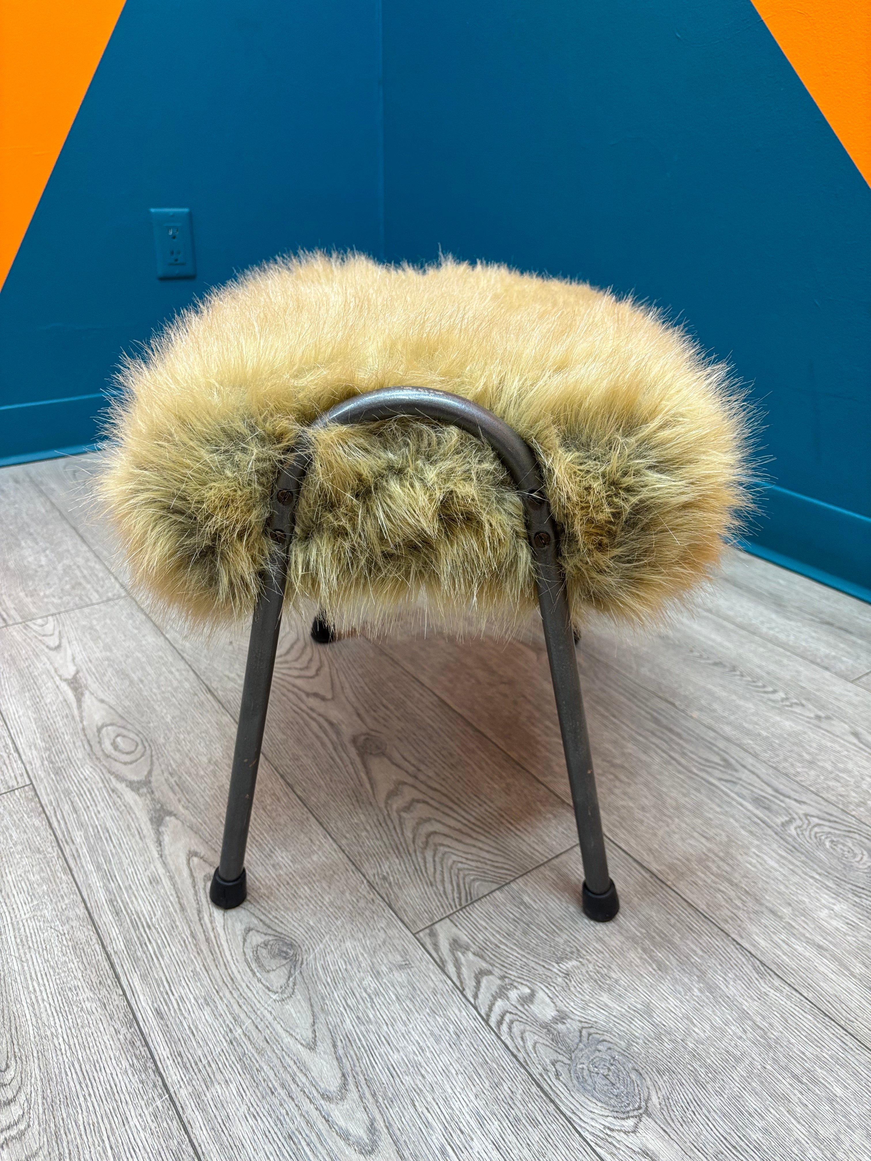 Furry Square Stool