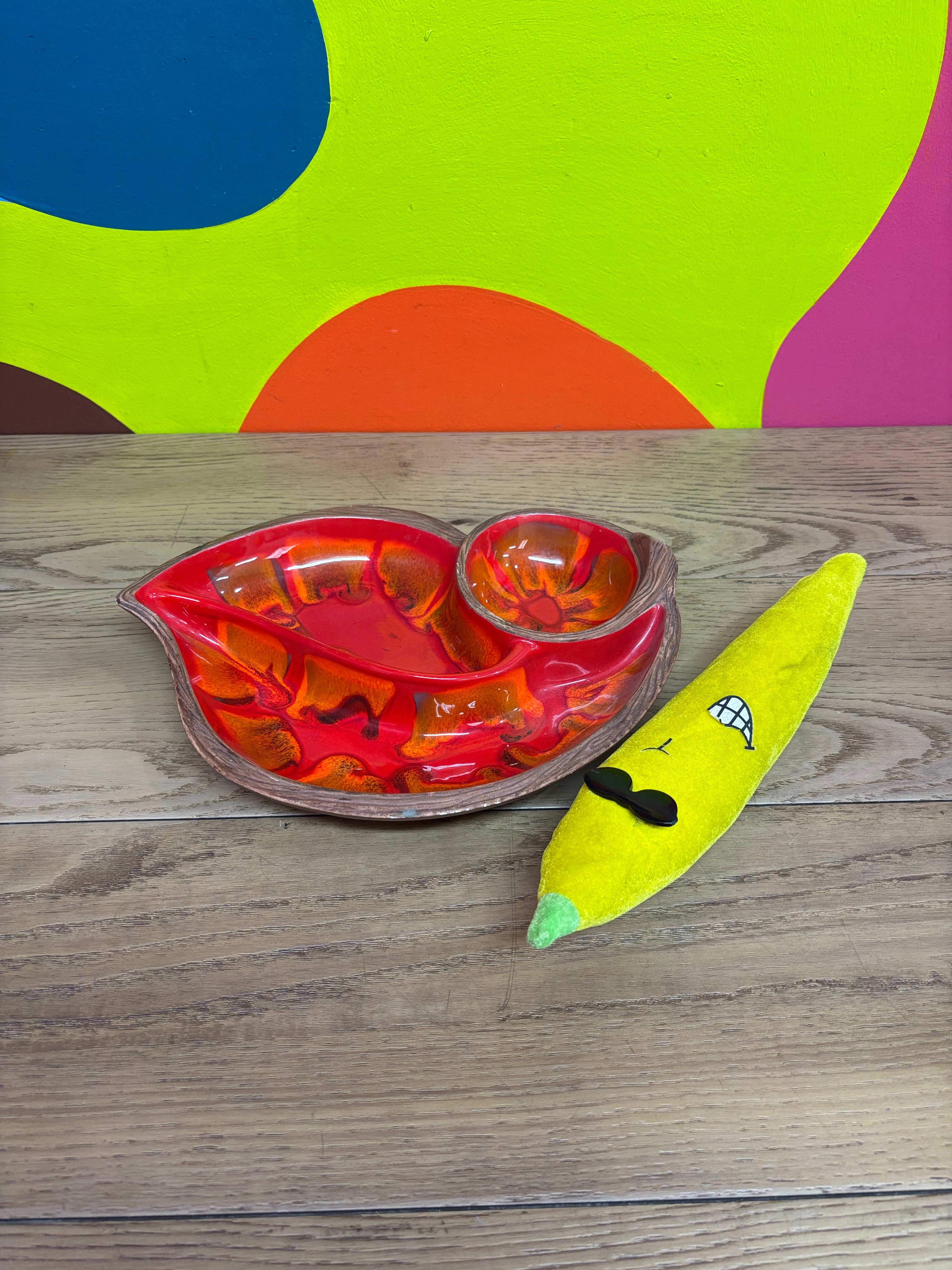 Pottery Chip & Dip Dish