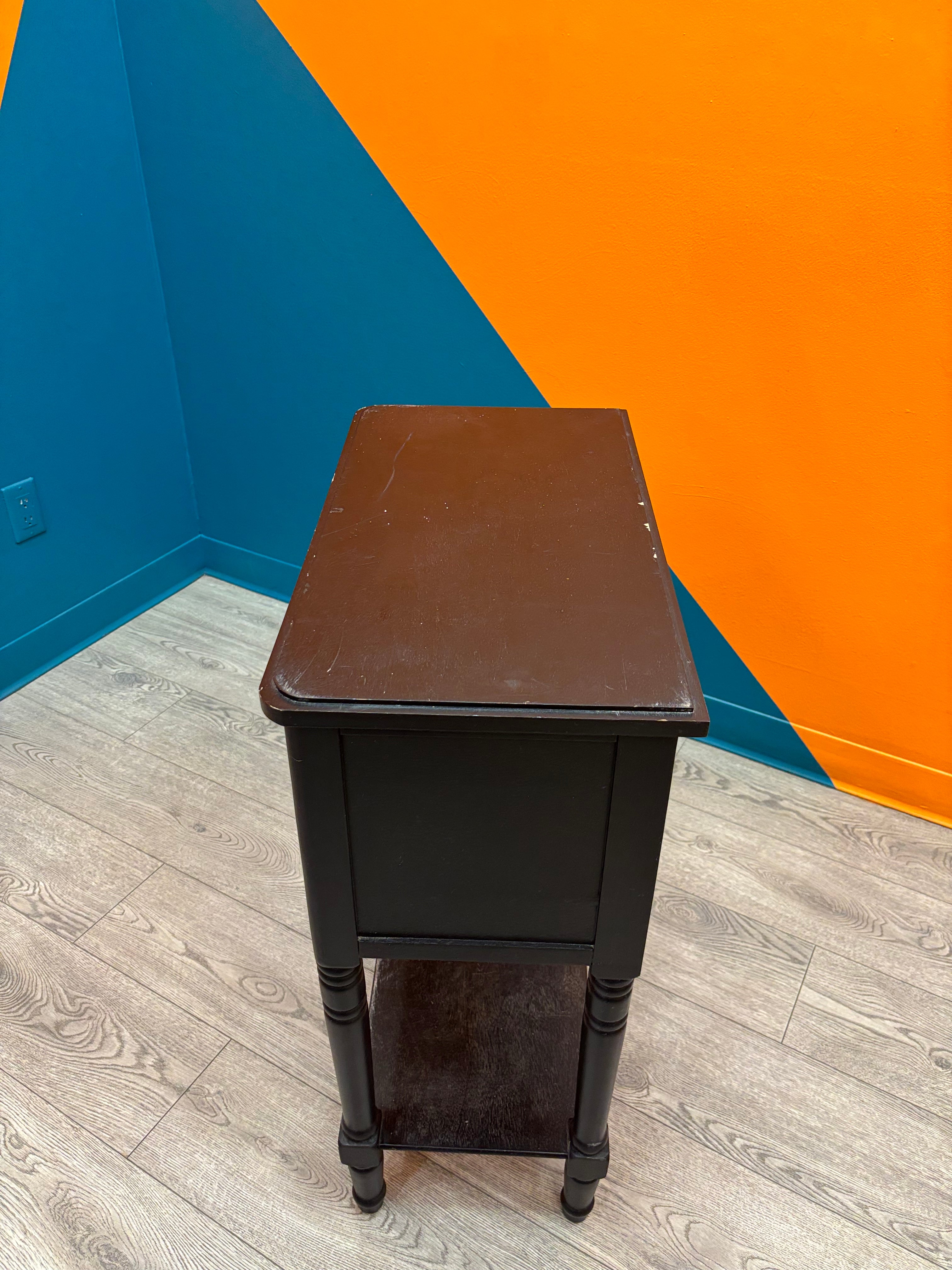 Black Three Drawer End Table