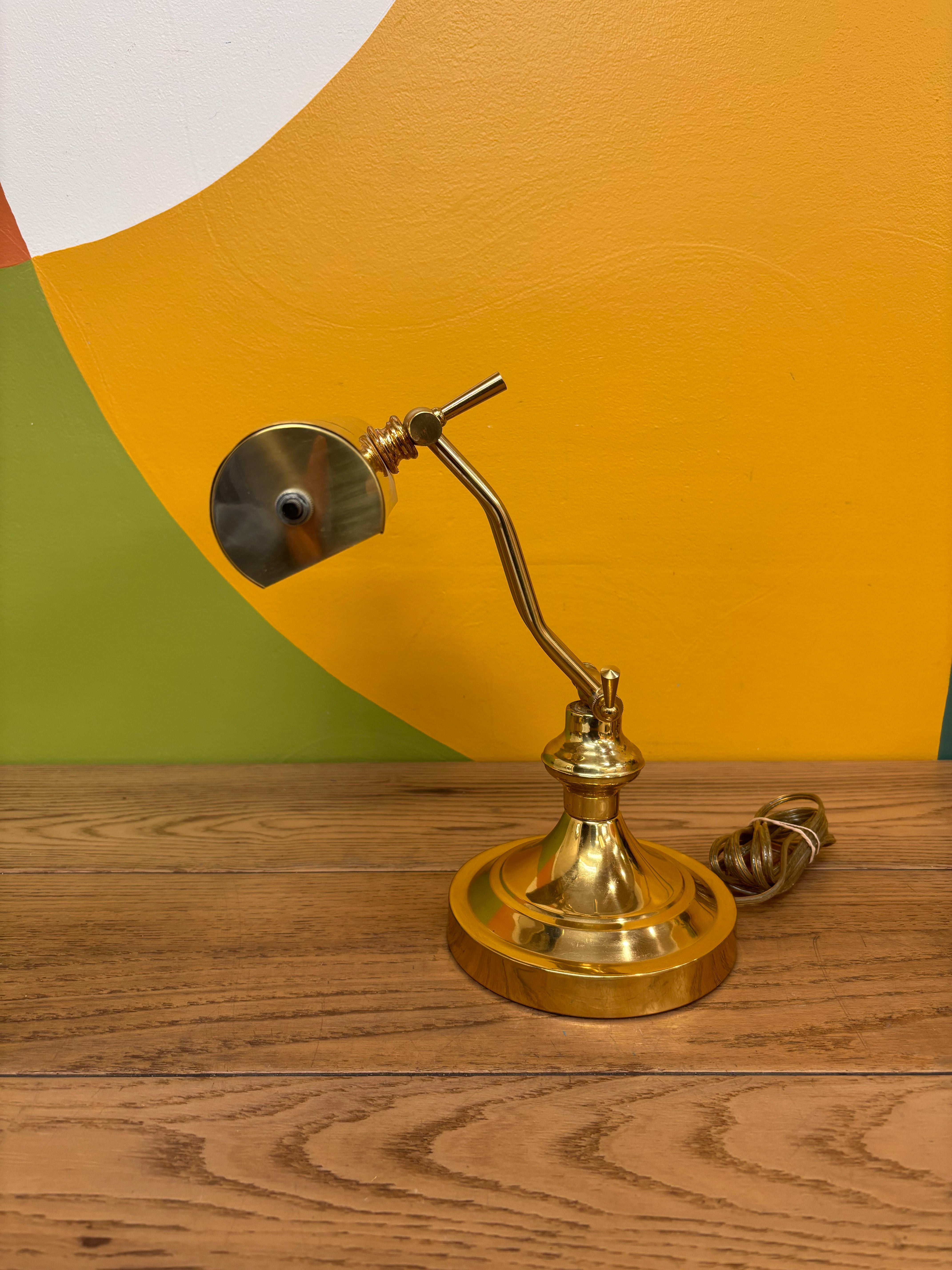 Gold Metal Bankers Lamp
