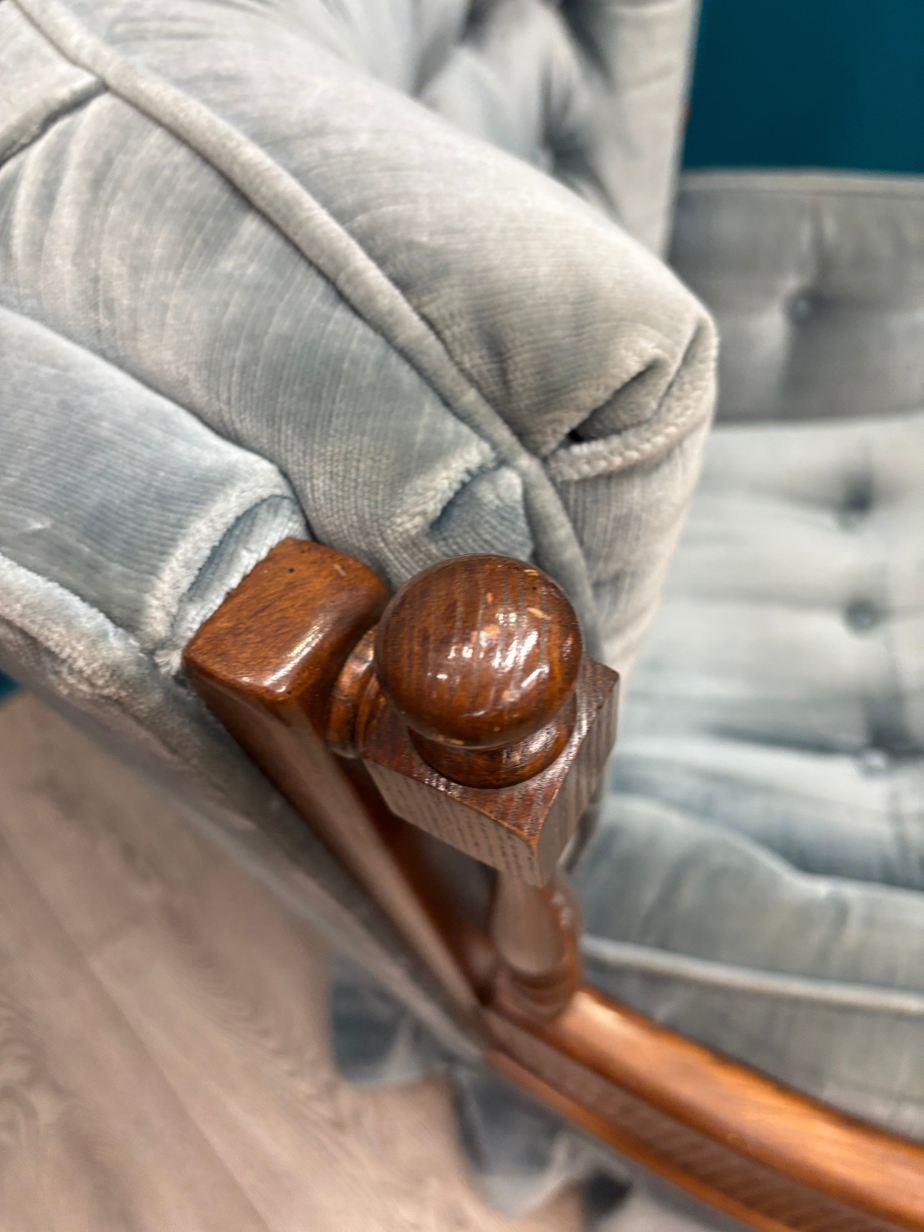Blue Tufted Accent Chair