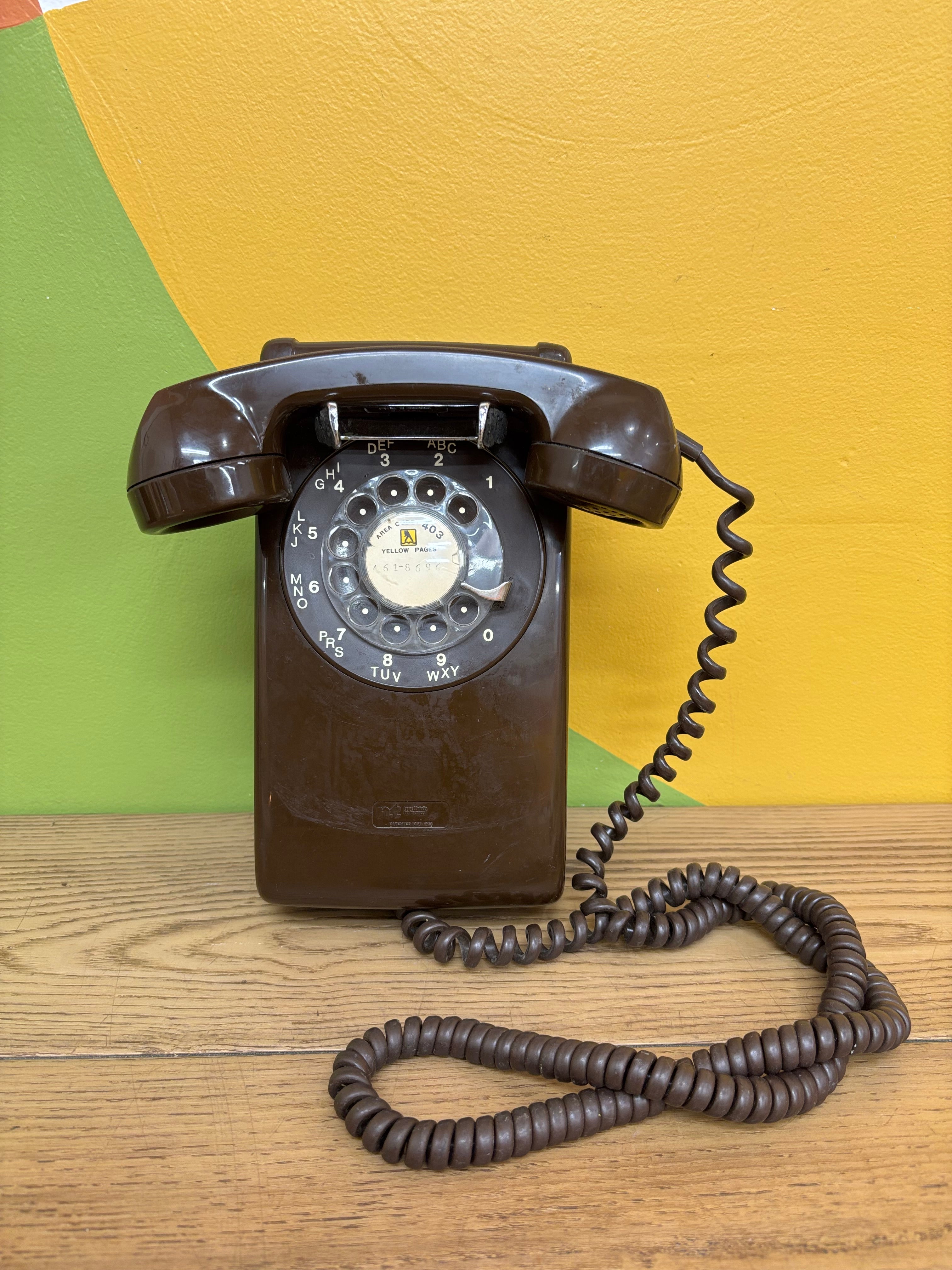 Brown Rotary Dial Phone
