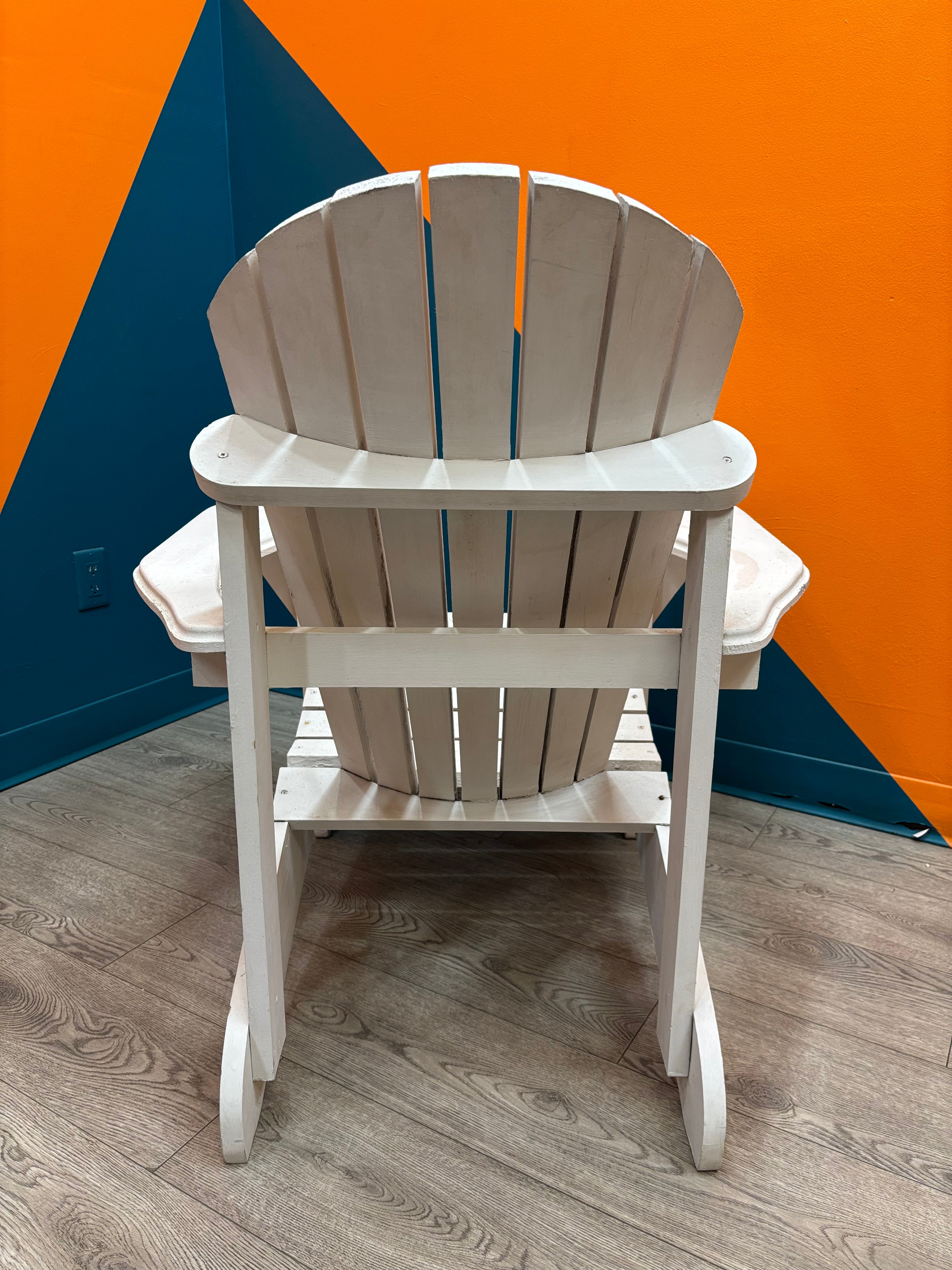White Wood Adirondack Lounge Chair #2