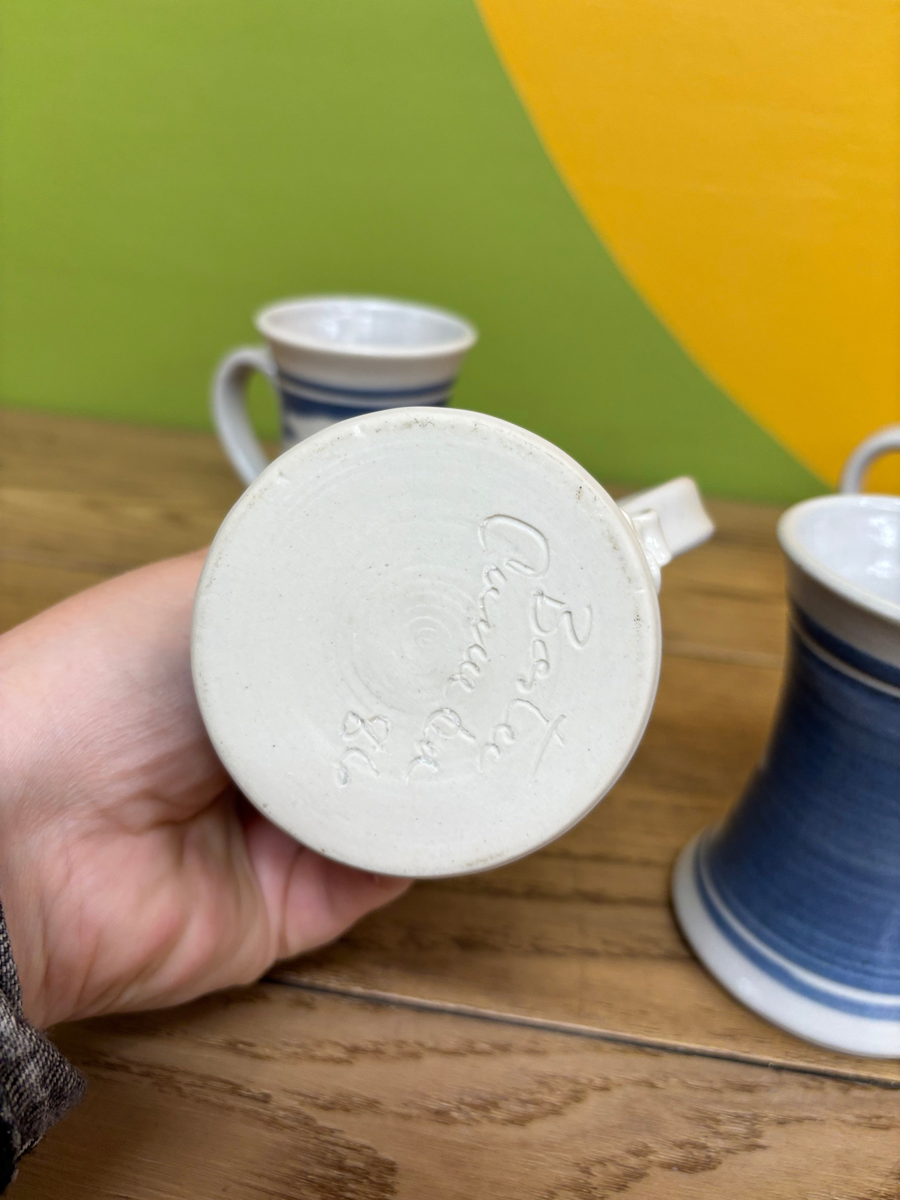 (4) Blue & White Mugs