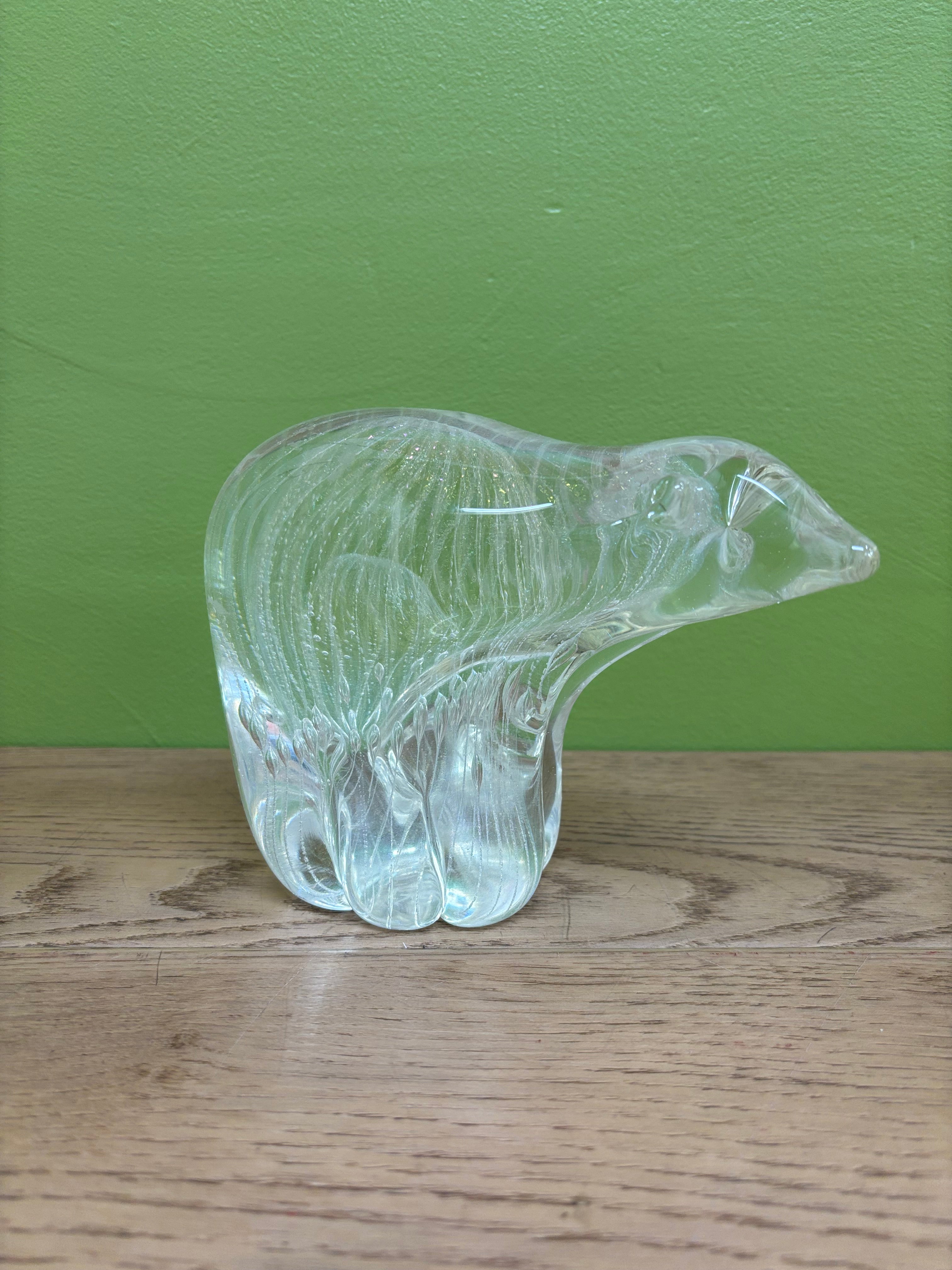 Glass Polar Bear Figurine