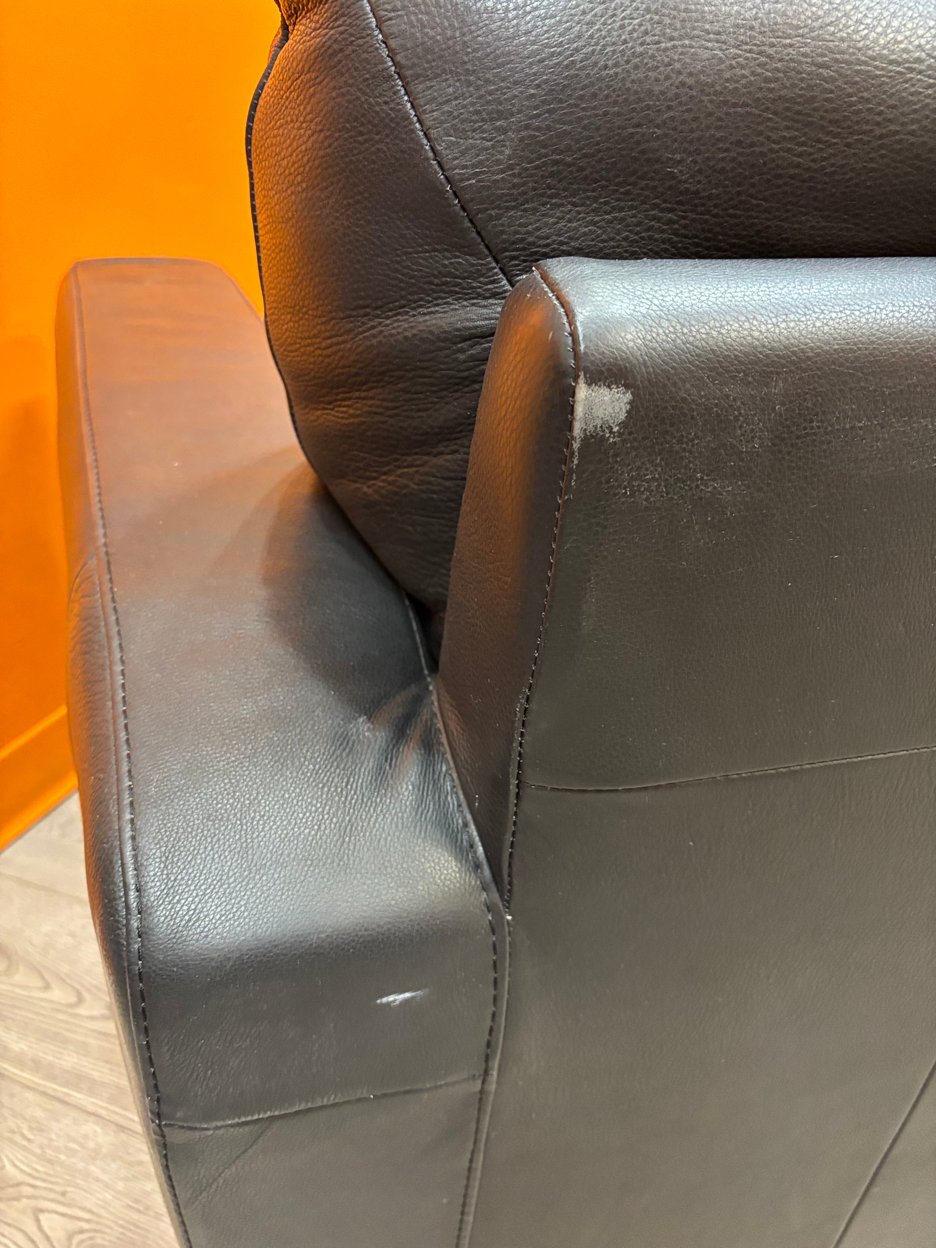 Black Leather Sofa (Natuzzi)