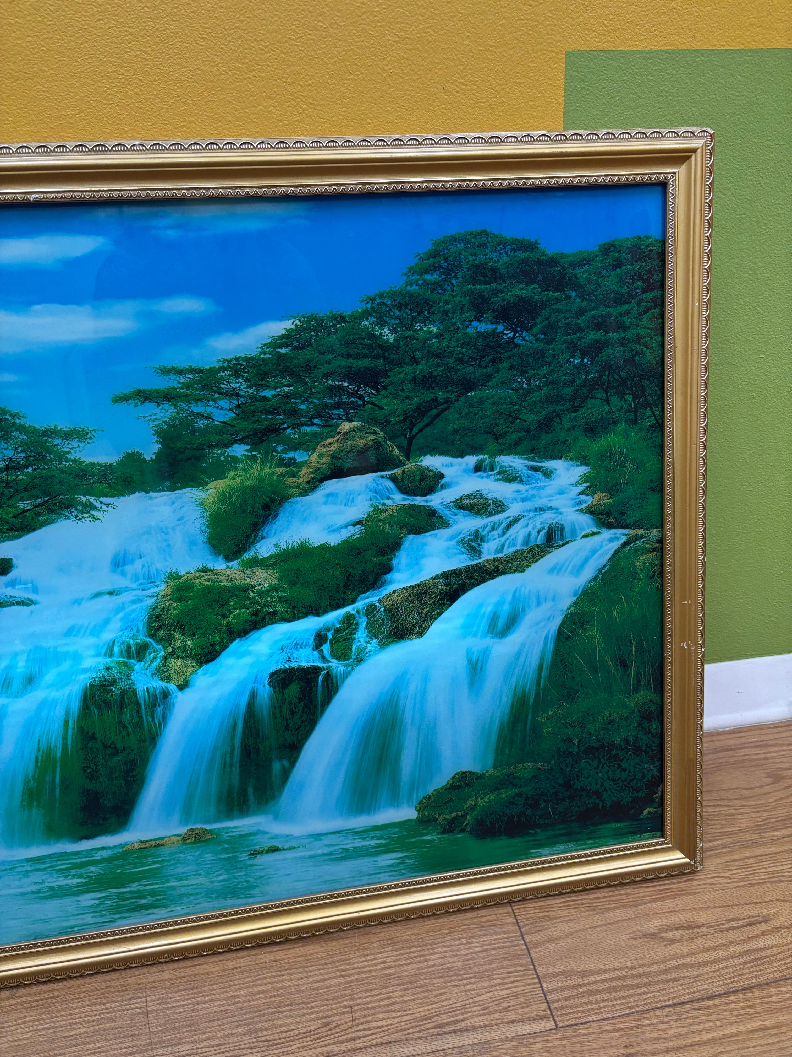 Kinetic Light Box Waterfall Motion Framed Art