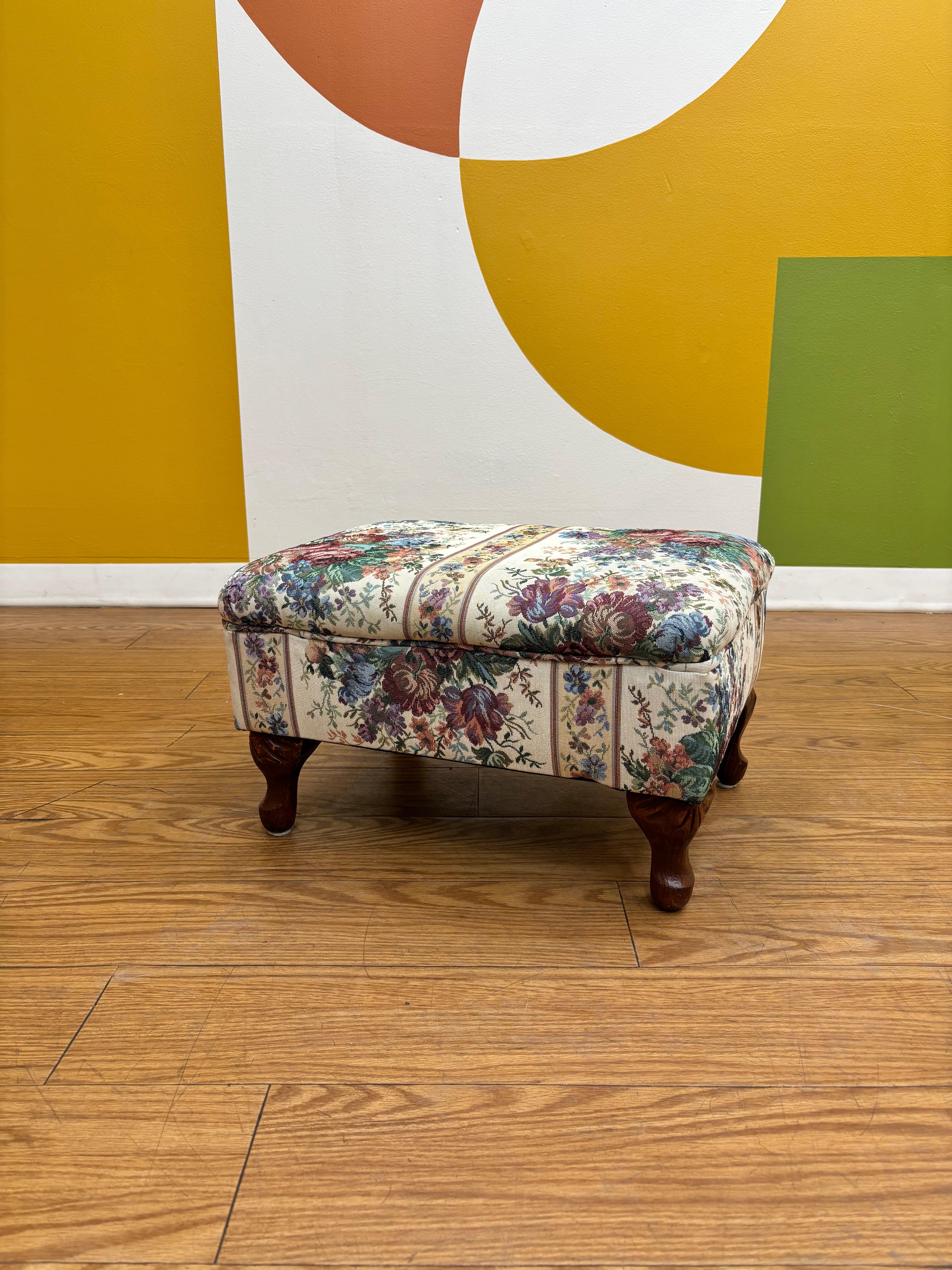 Floral Tapestry Stool