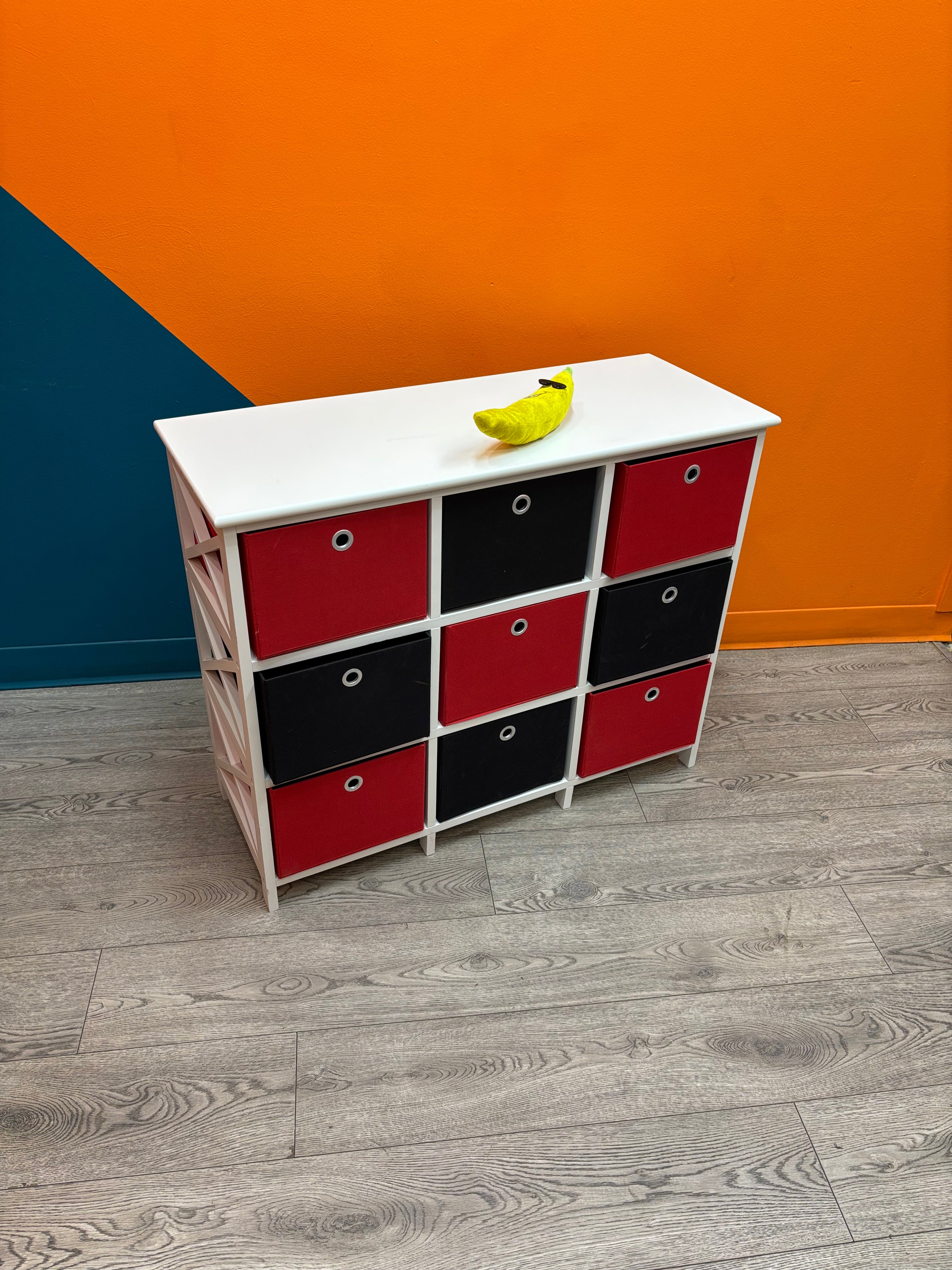 Black & Red Storage Shelves (2 available)