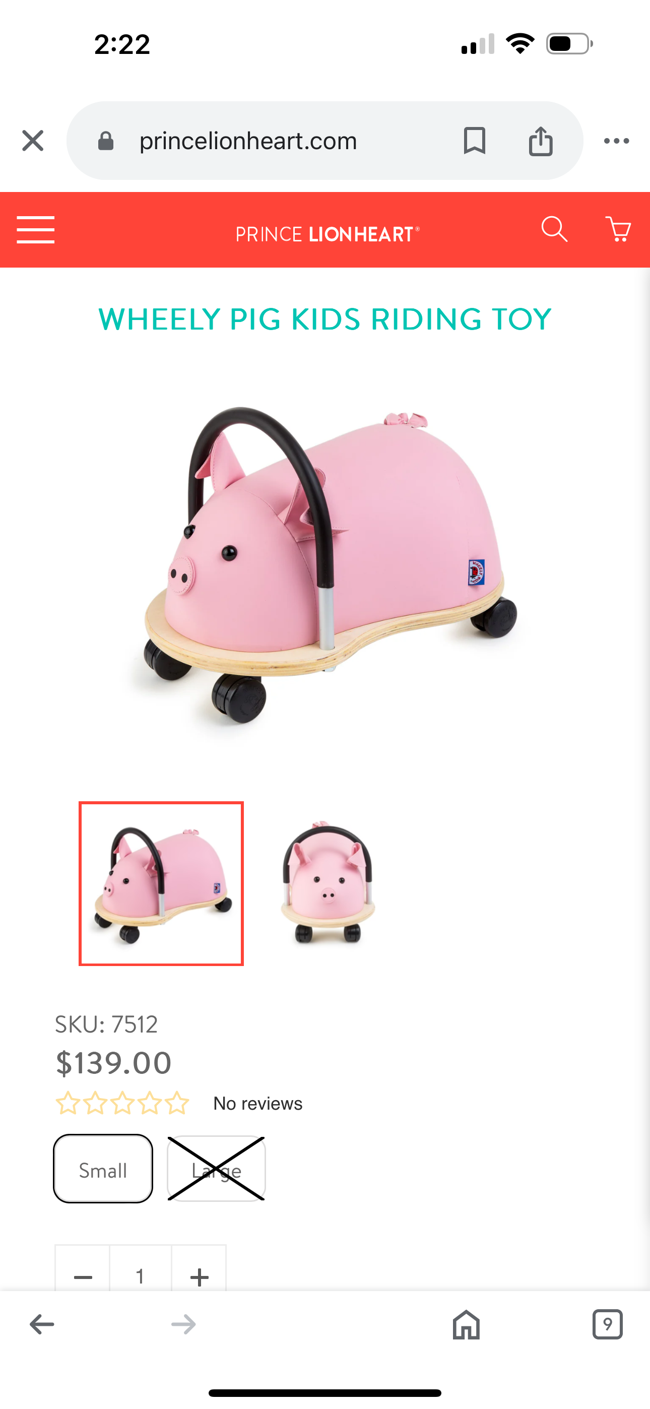 Wheely Bug Ride on Toy: Piggy