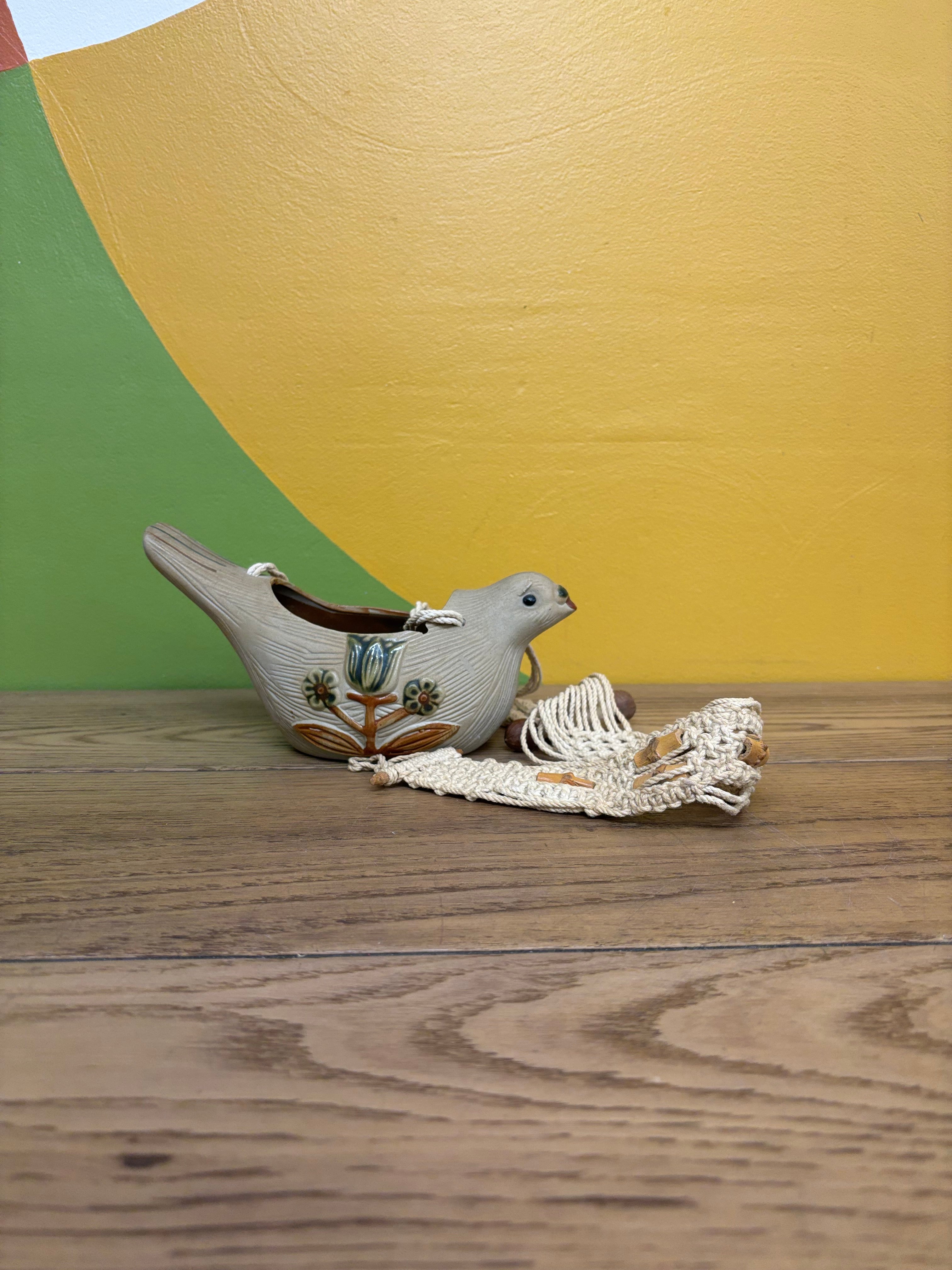 Ceramic Hanging Bird Planter
