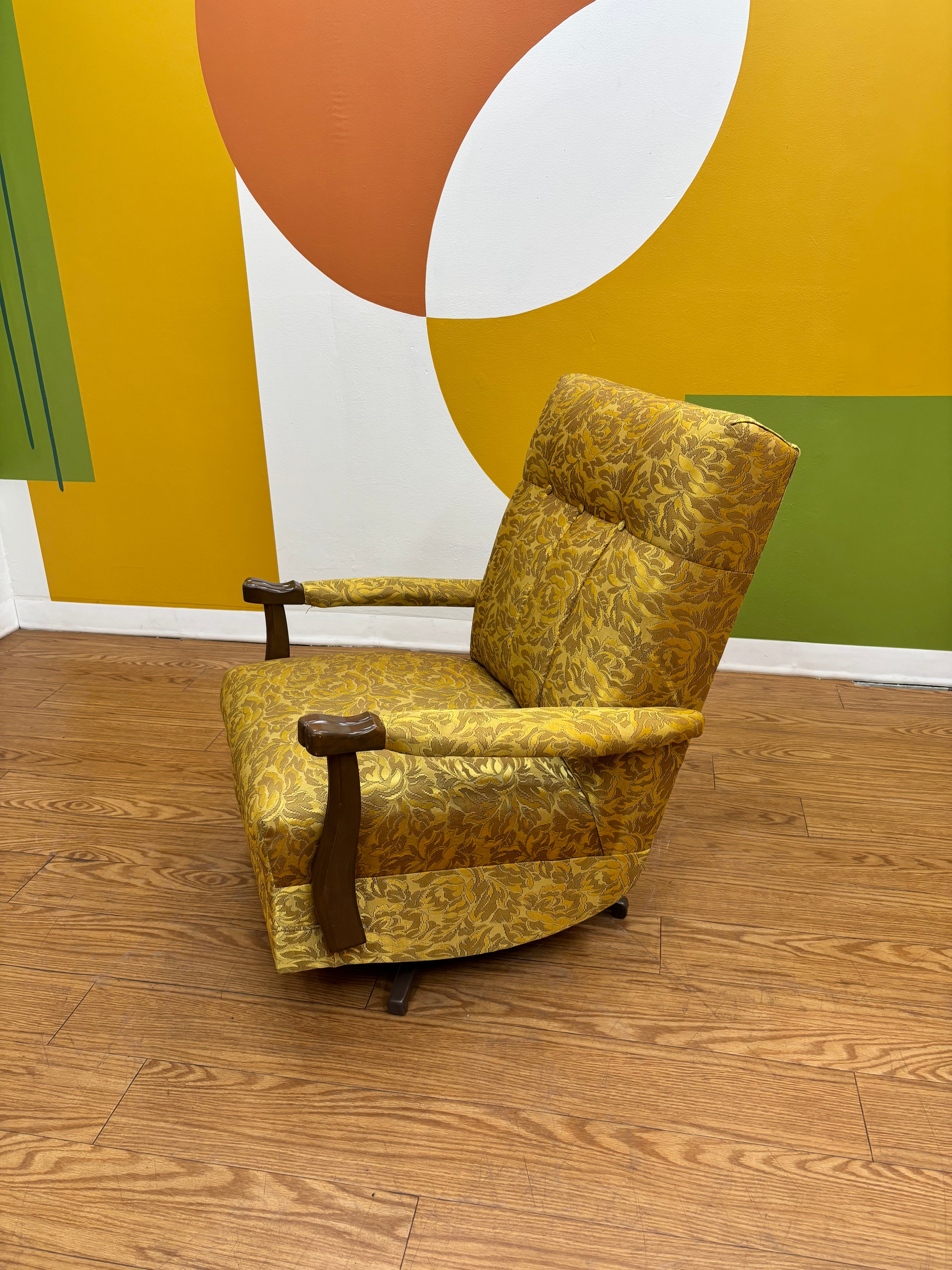 Yellow Swivel Rocking Chair
