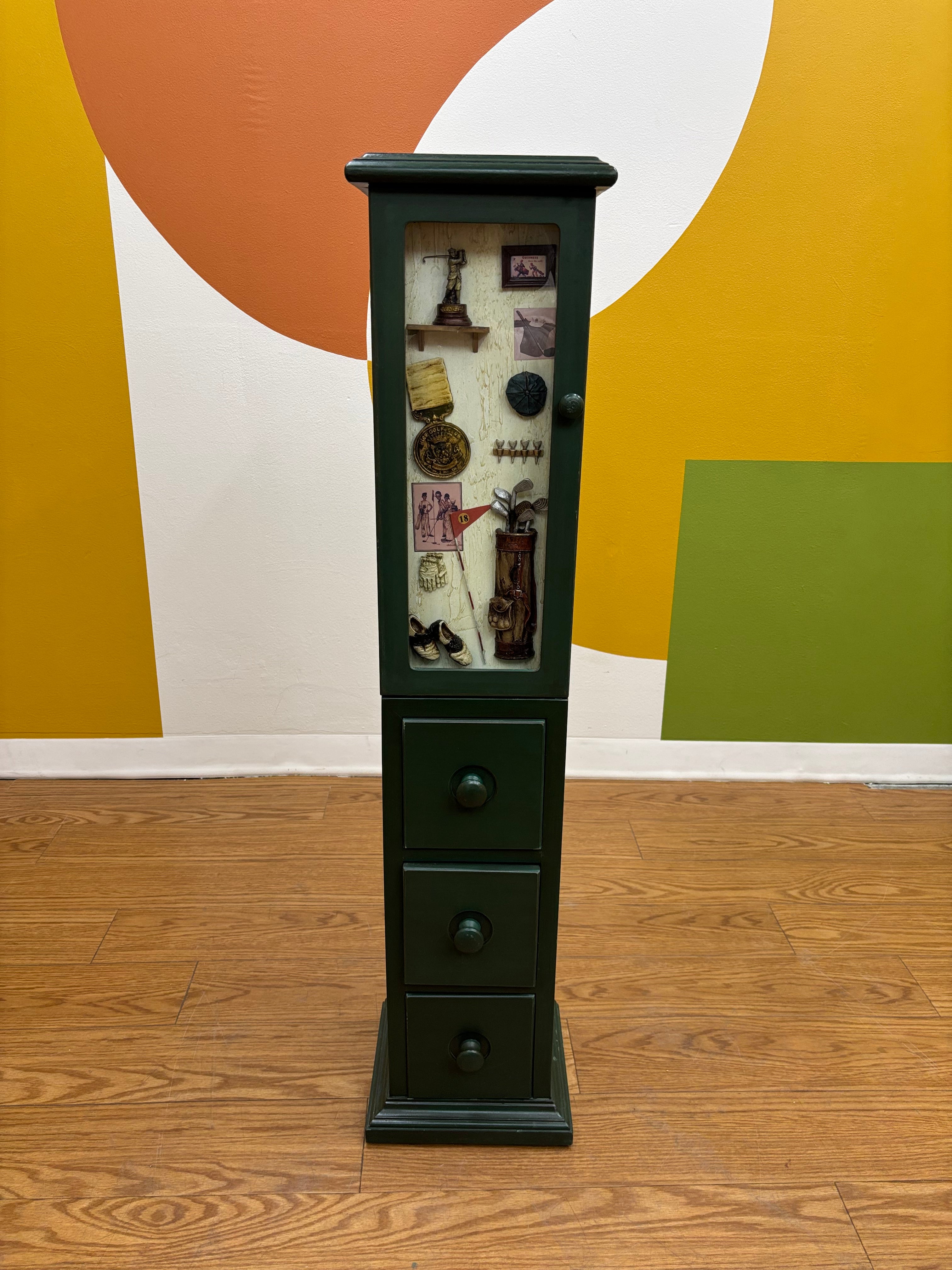 Golf Themed Narrow Cabinet