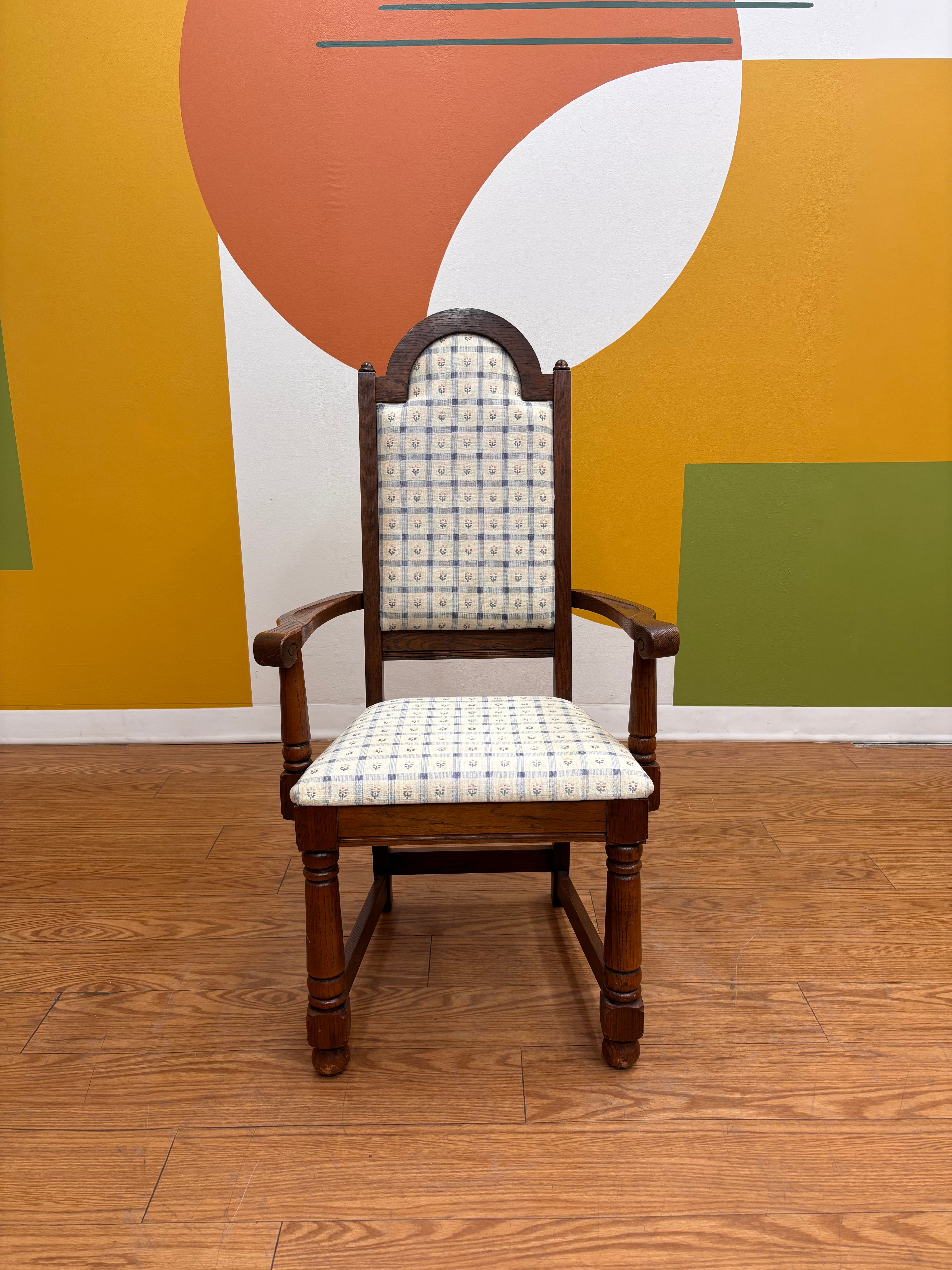 Floral Gingham Dining Armchair (2)