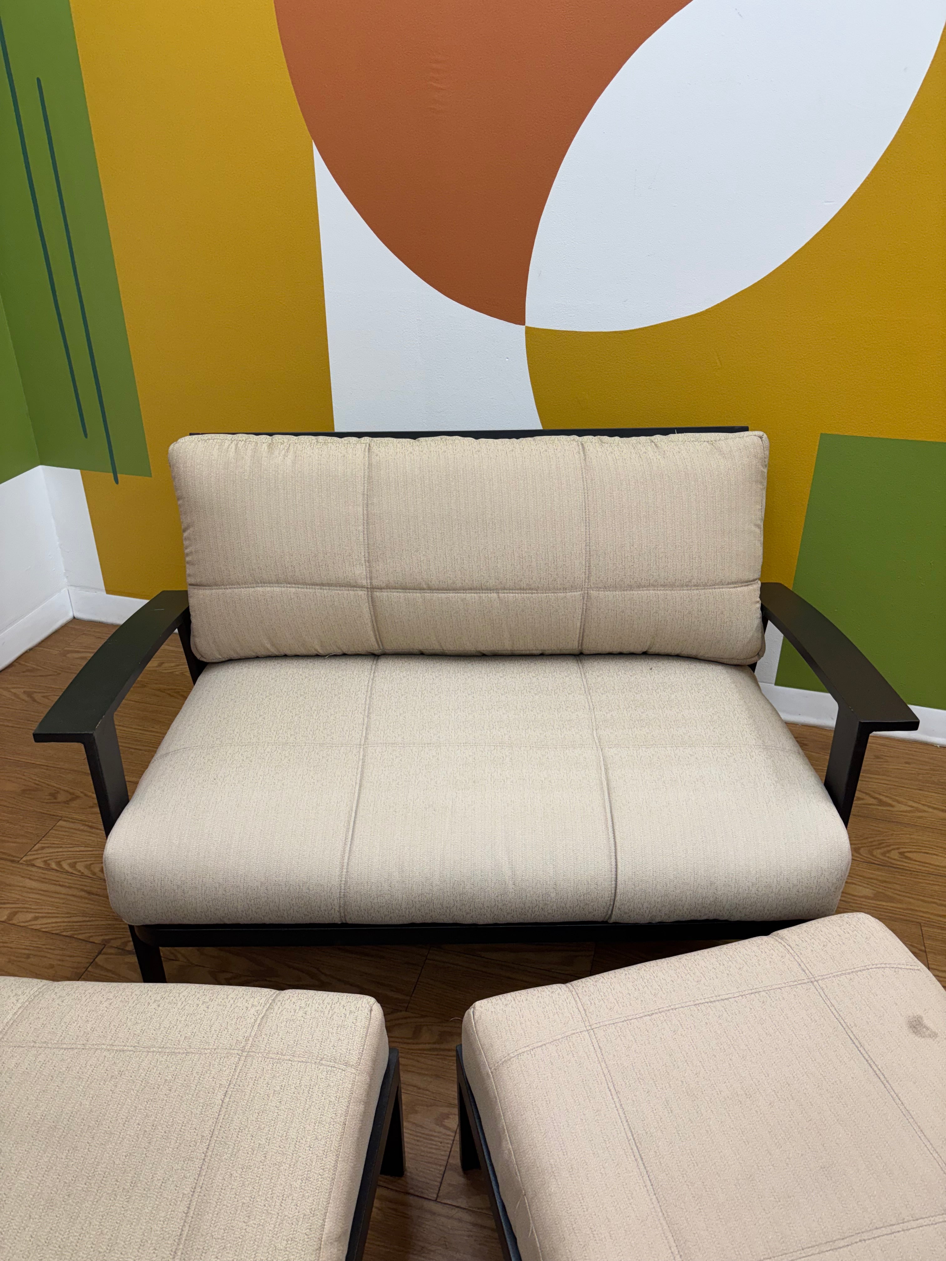 Outdoor Loveseat with Footstools
