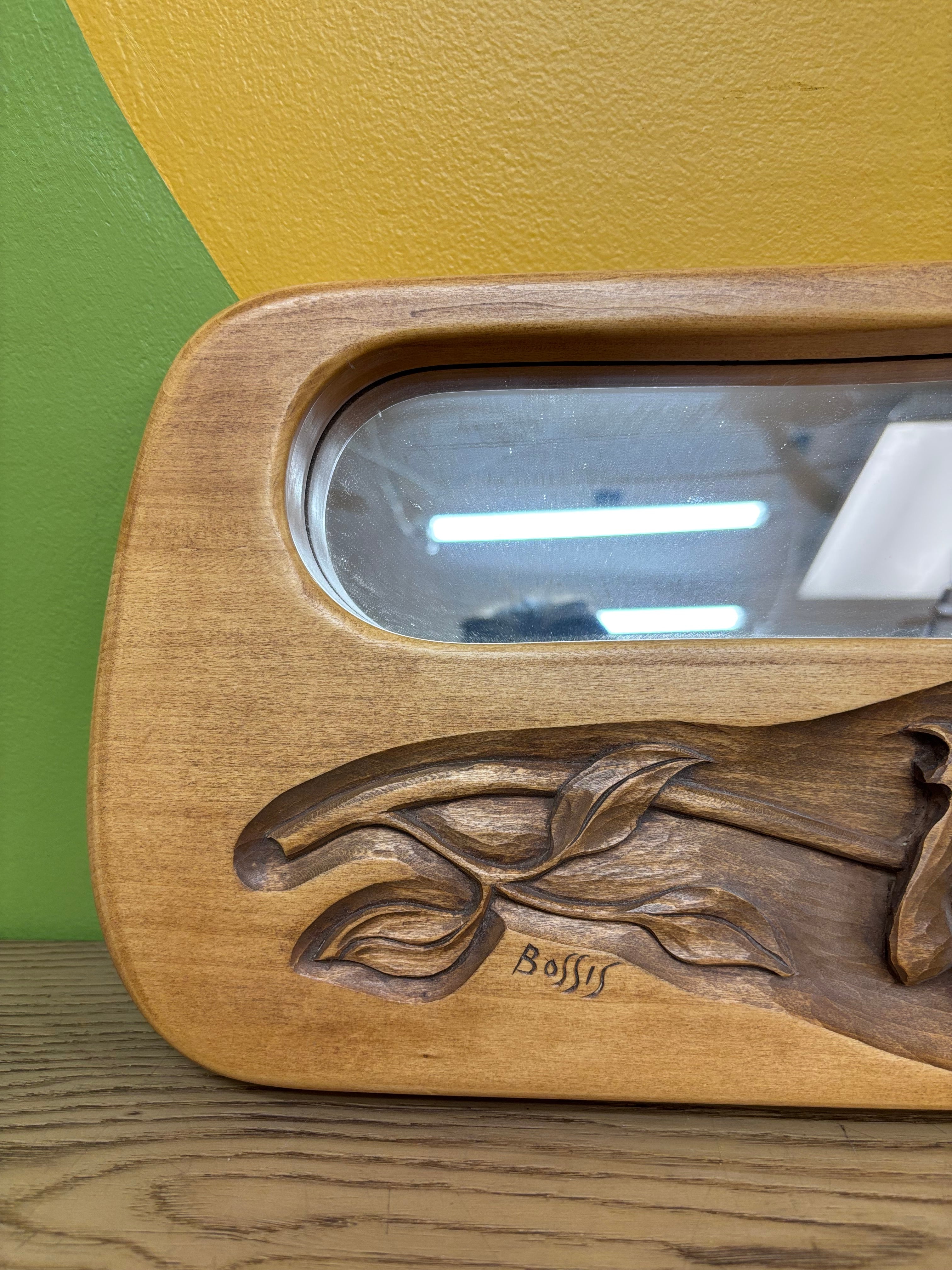 Small Wood Carved Mirror