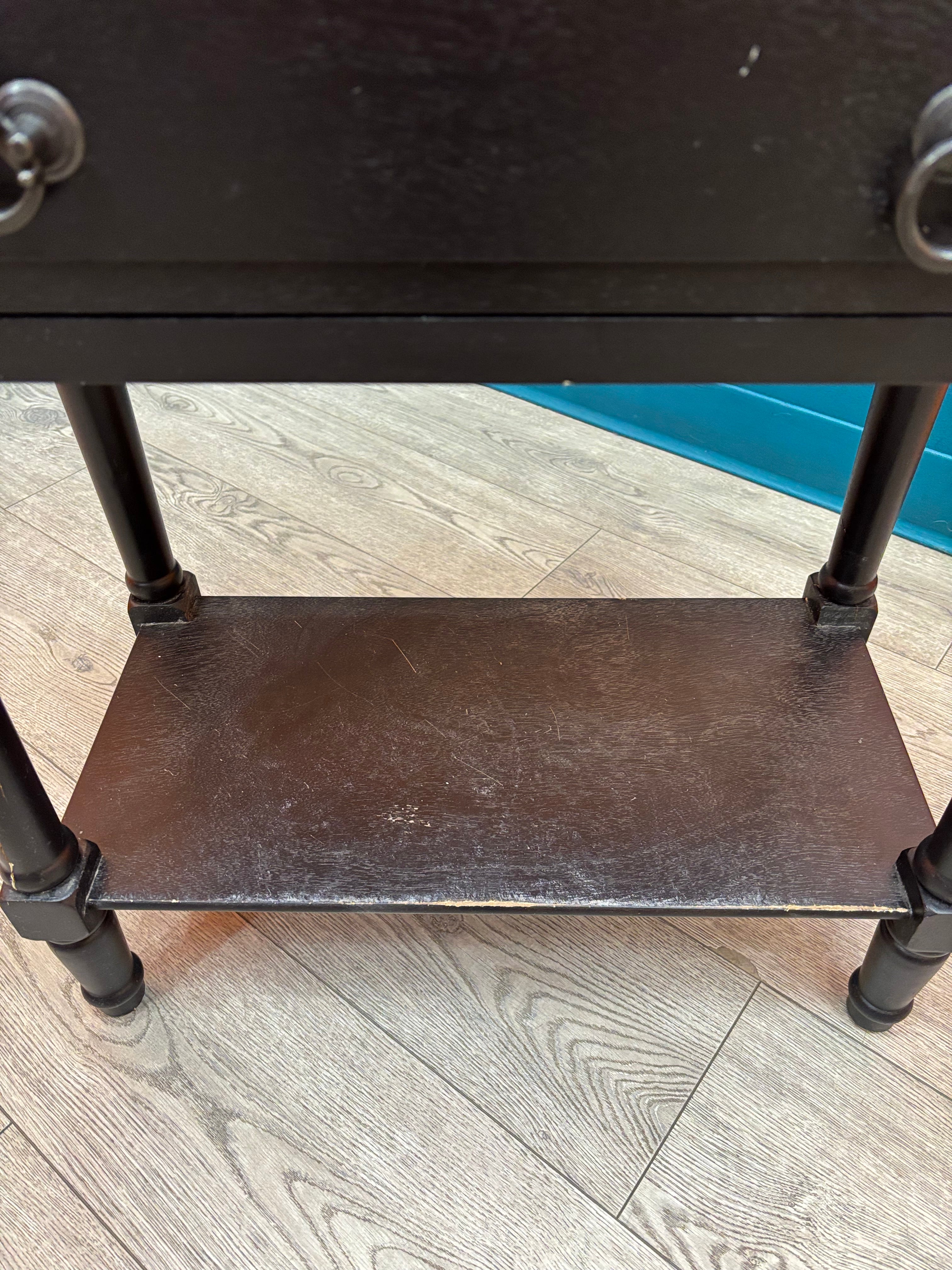 Black Three Drawer End Table