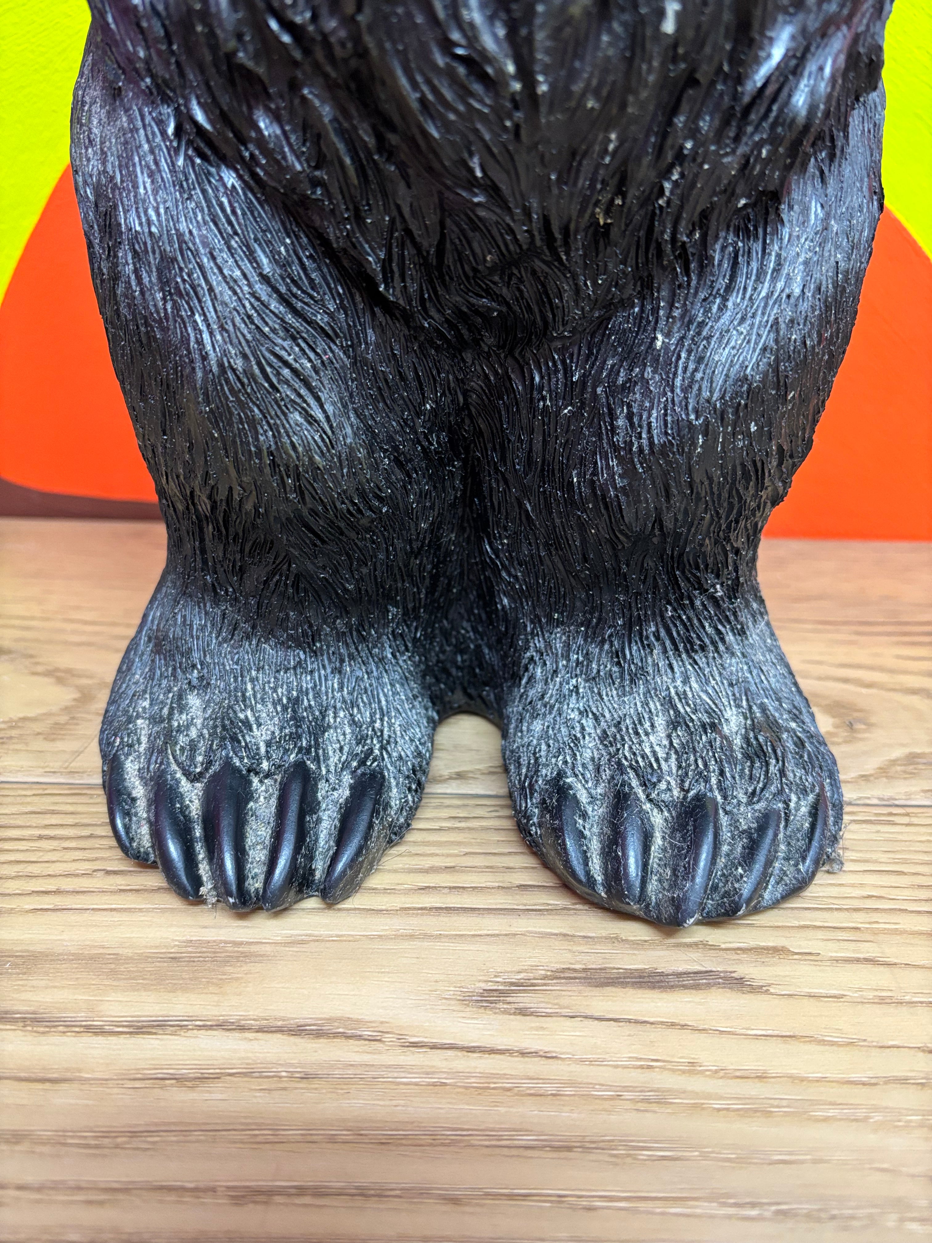Small Standing Black Bear Toilet Paper Holder