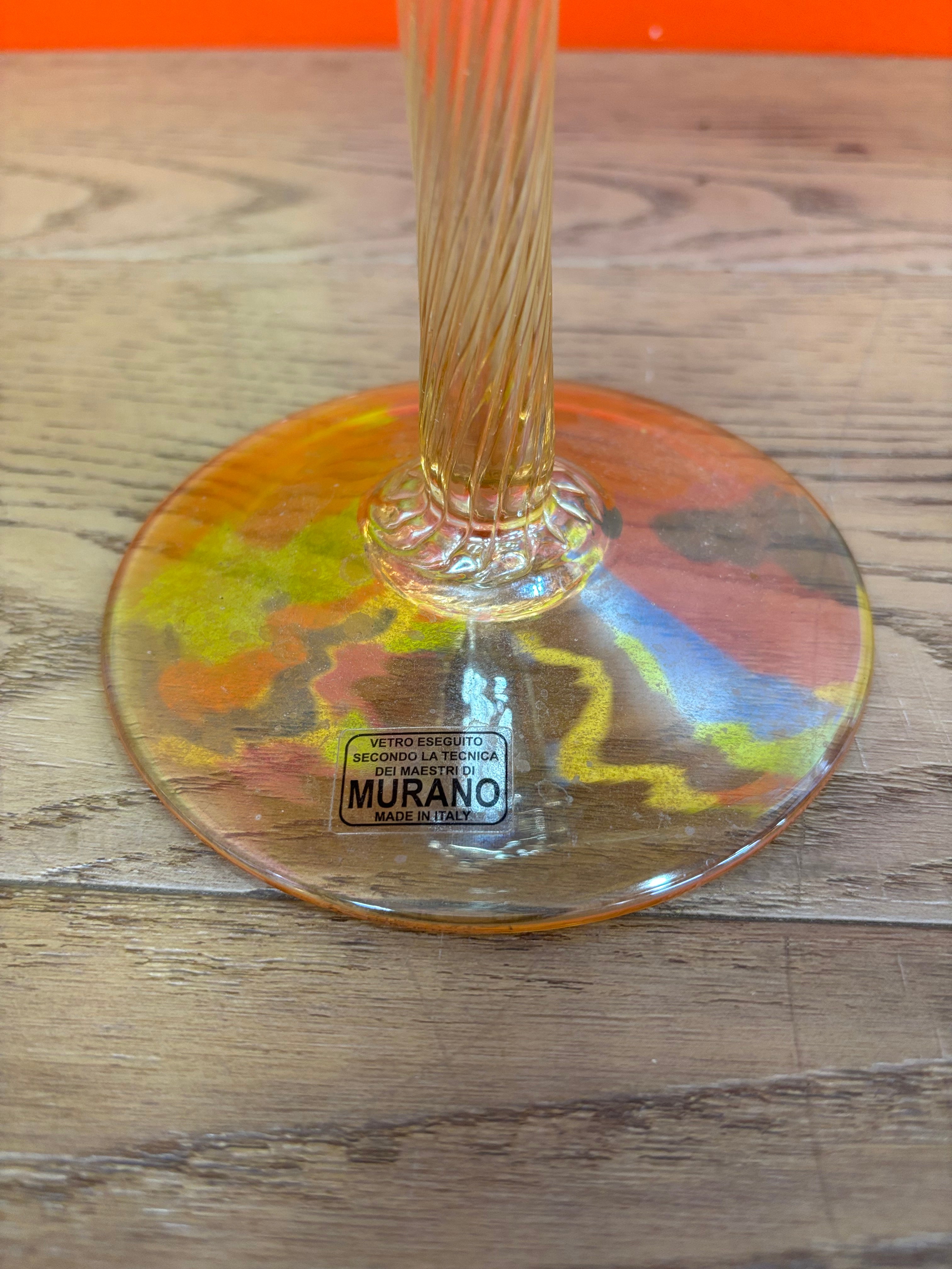 Tall Murano Glass Tulip Candle Holder #1