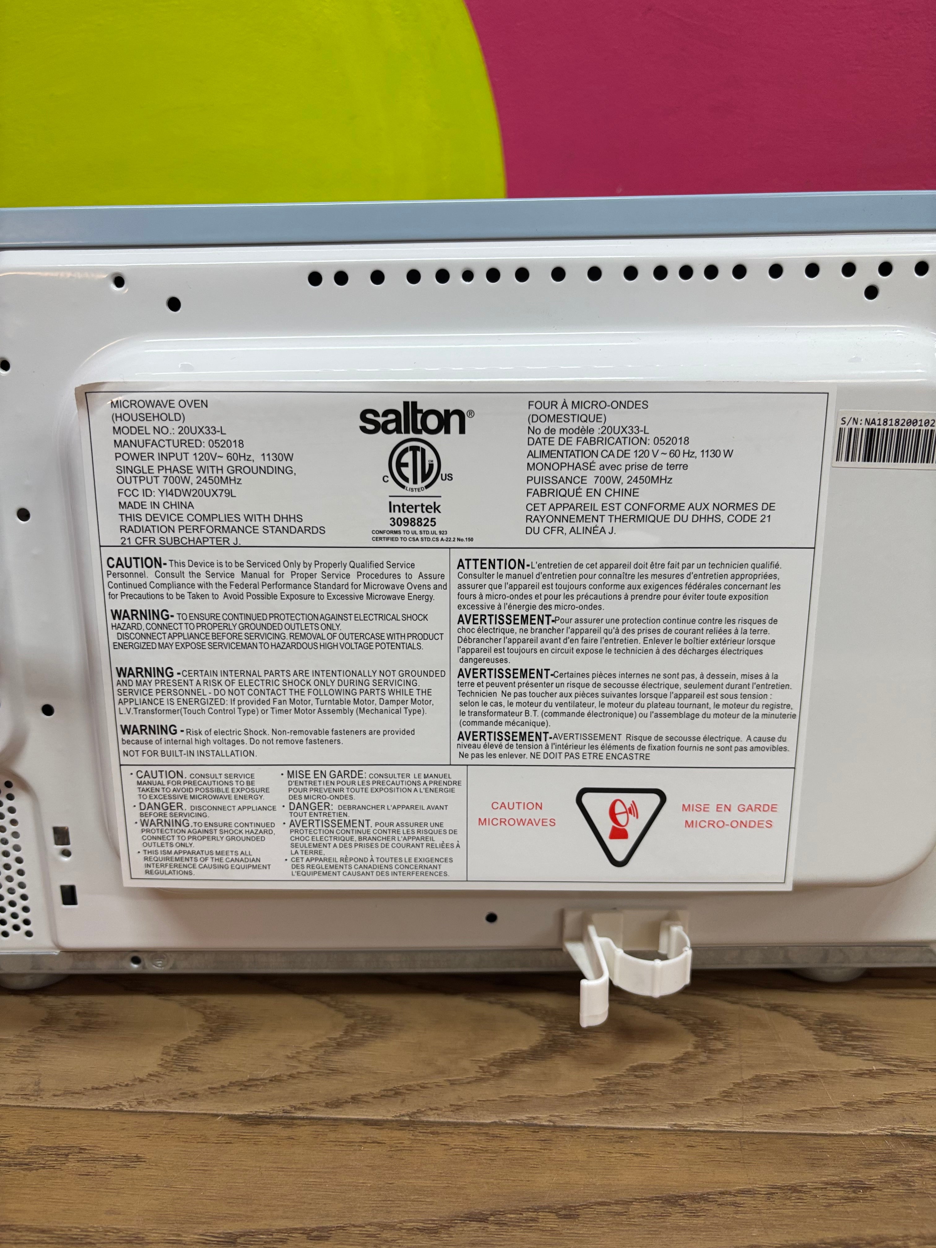 Light Blue Salton Microwave