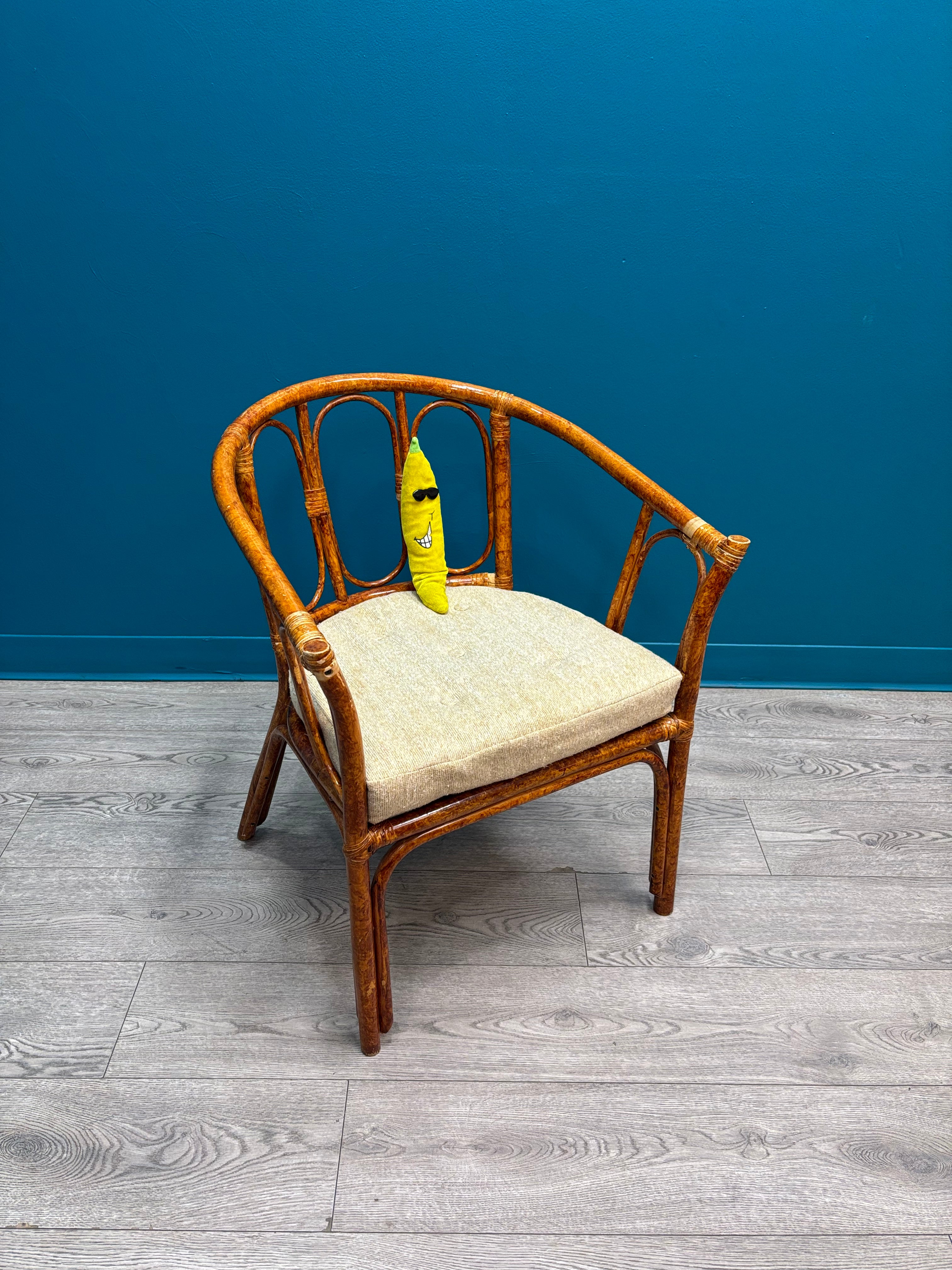 Barrel Shaped Rattan Chair