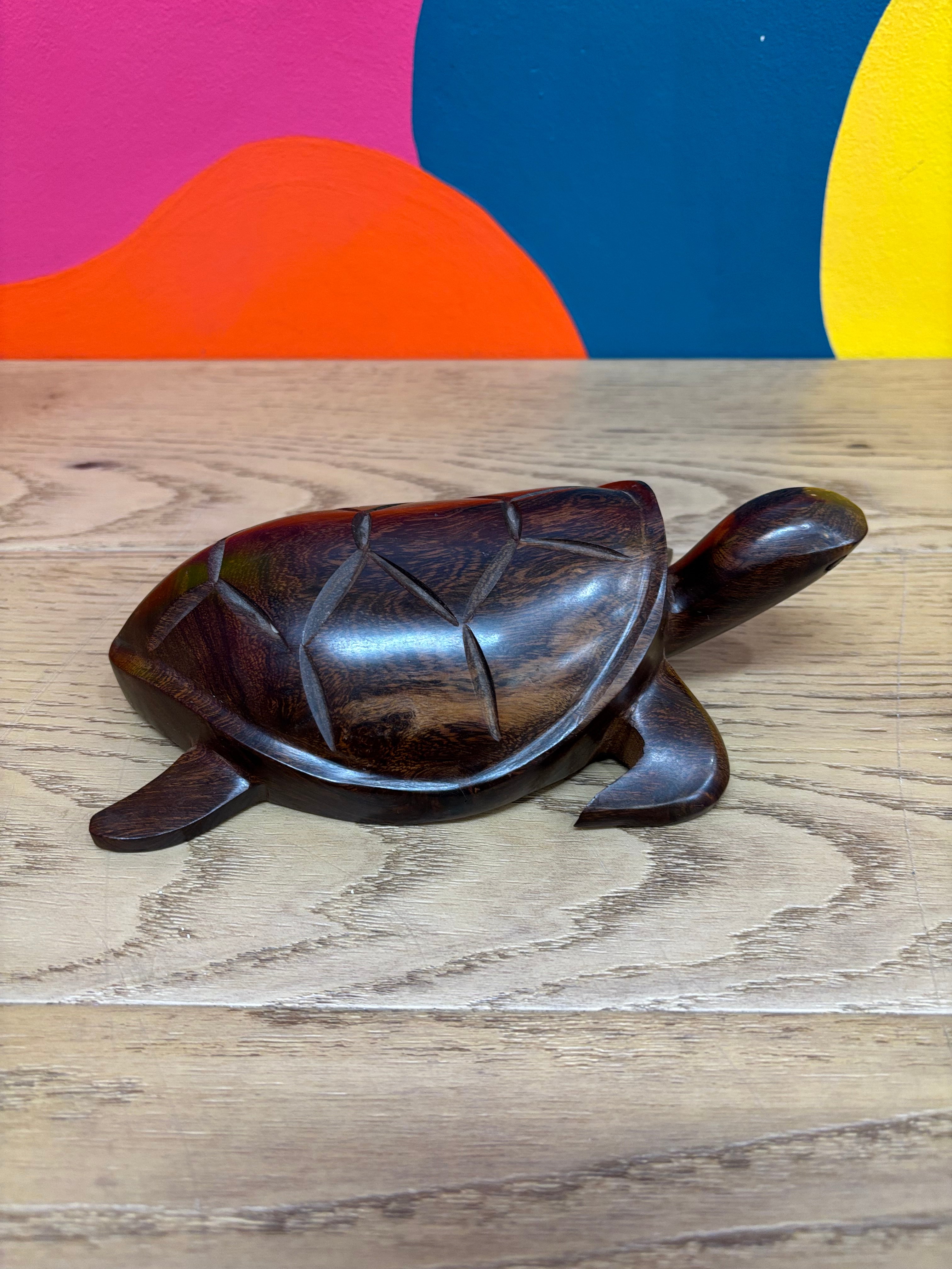 Hand Carved Wooden Turtle