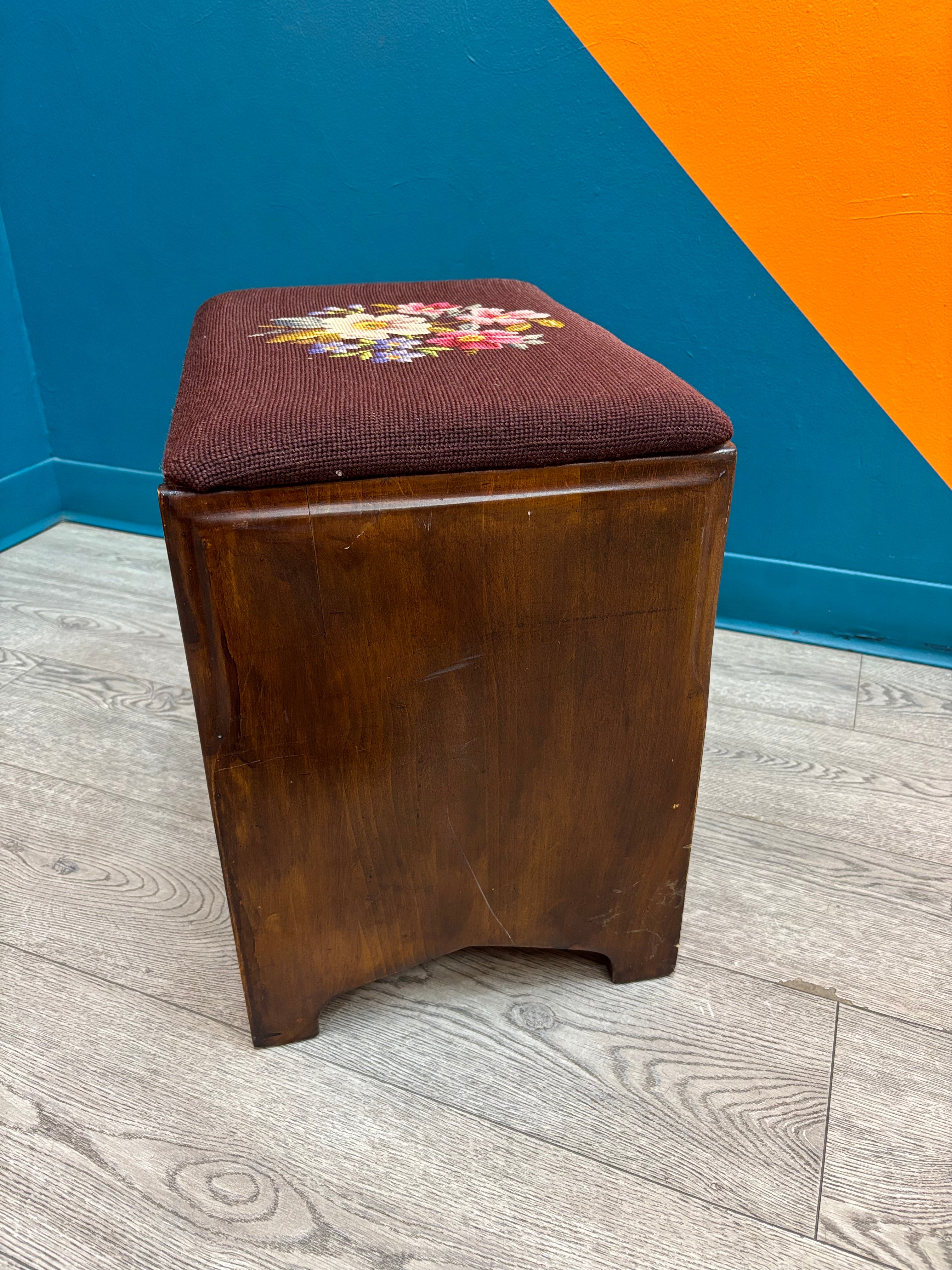 Cross Stitch Stool with Drawers