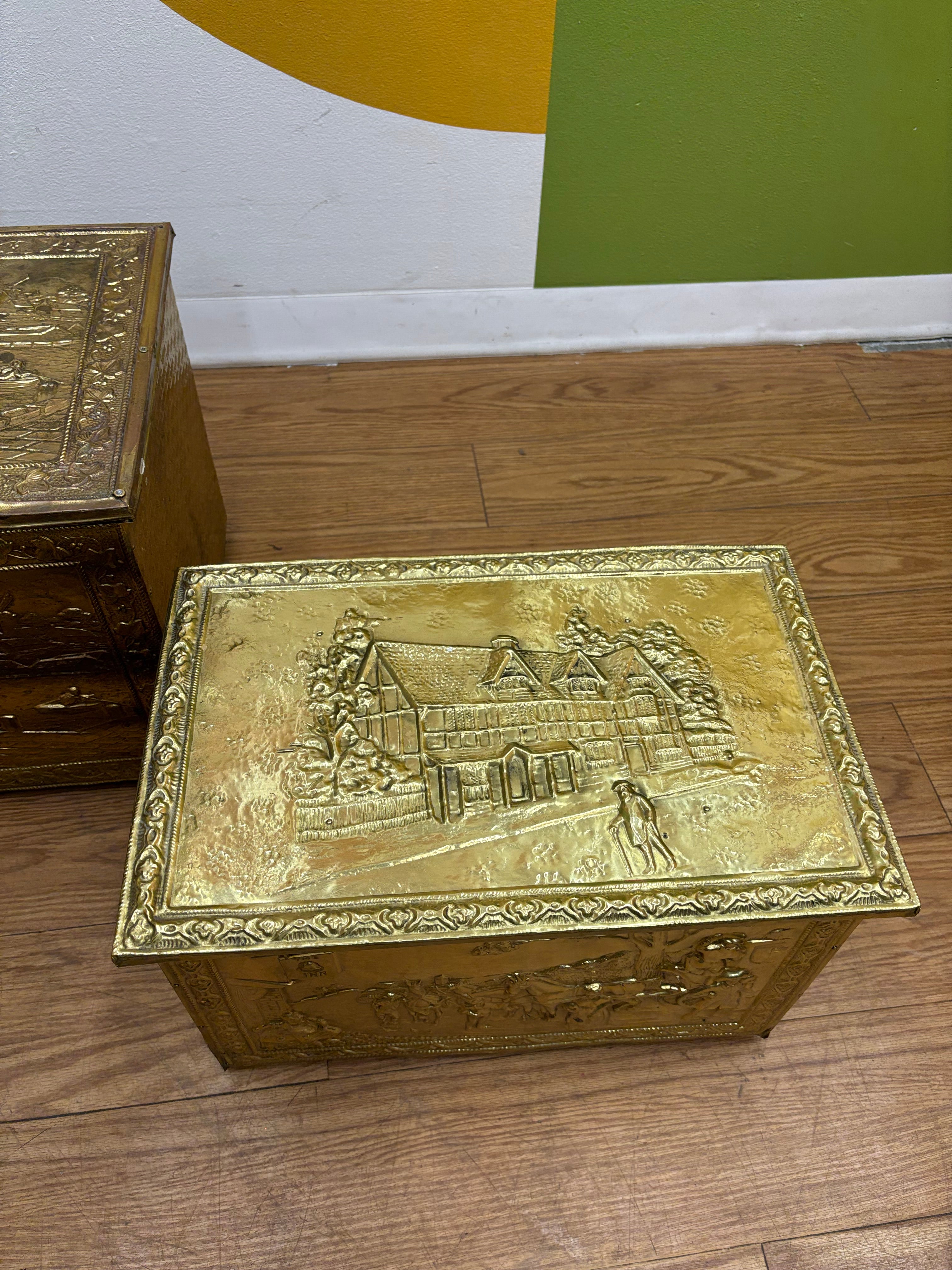 (2) Gold Tone Boxes