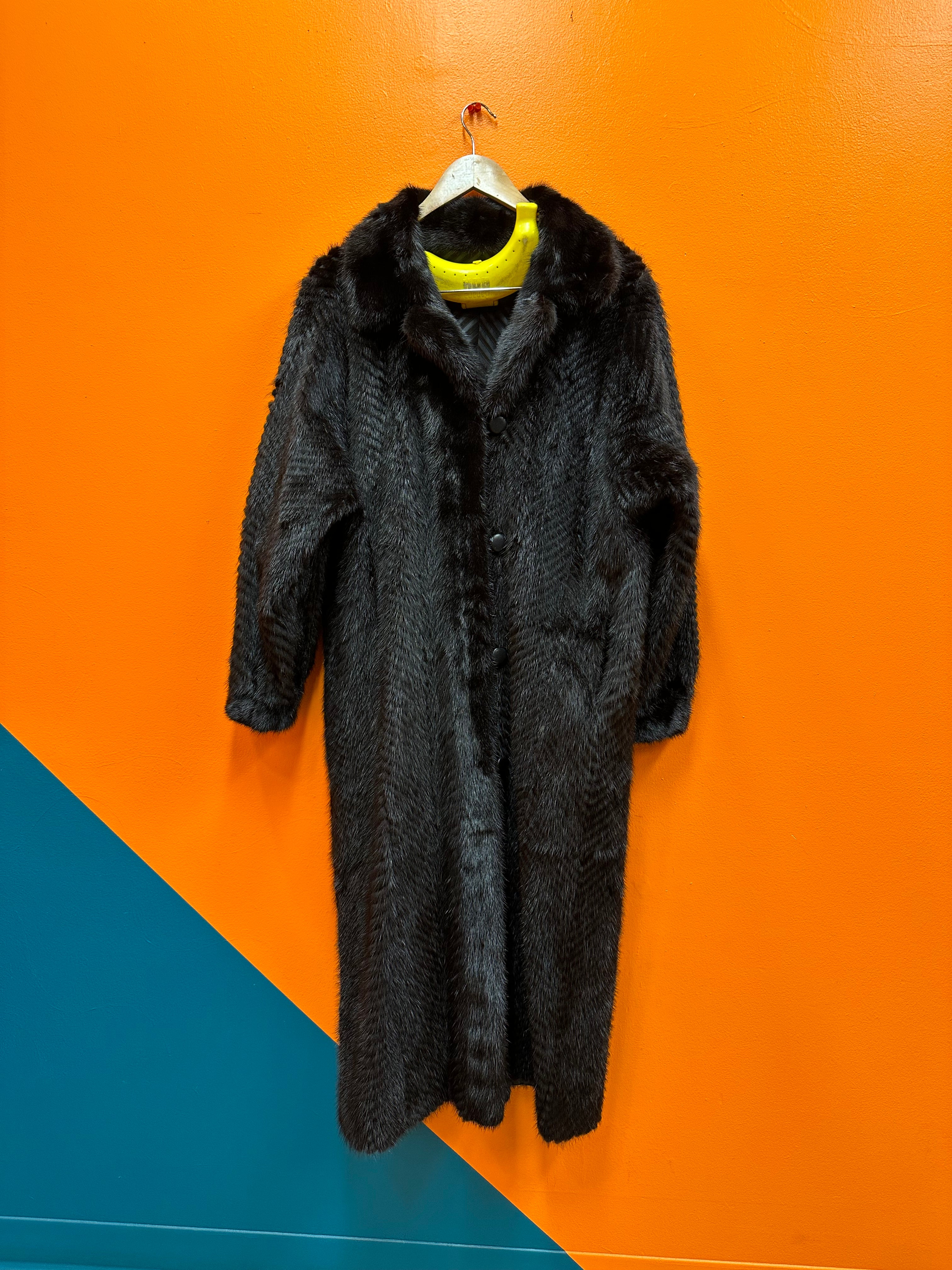 Black Reversible Custom Real Mink Fur Coat