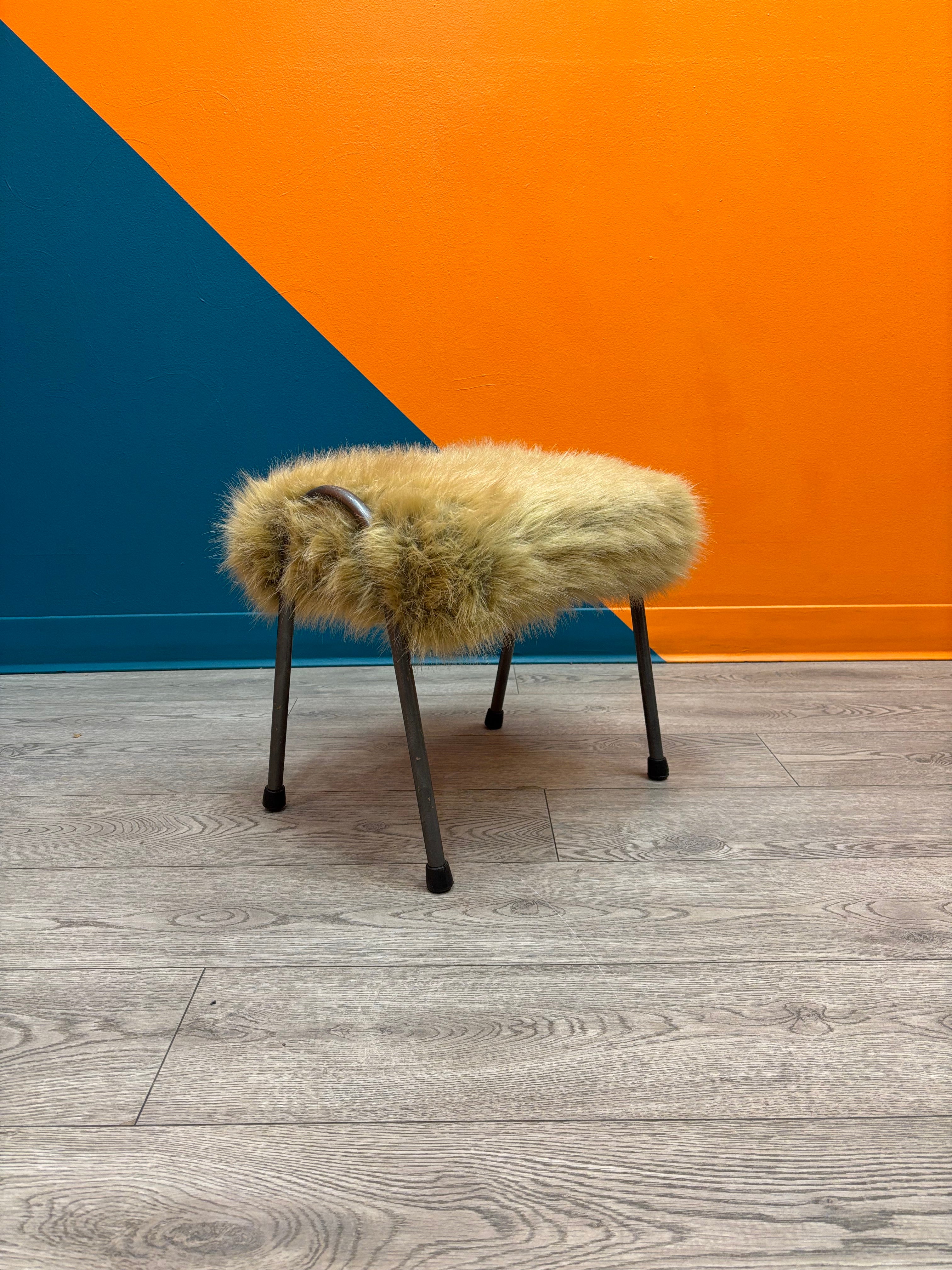 Furry Square Stool