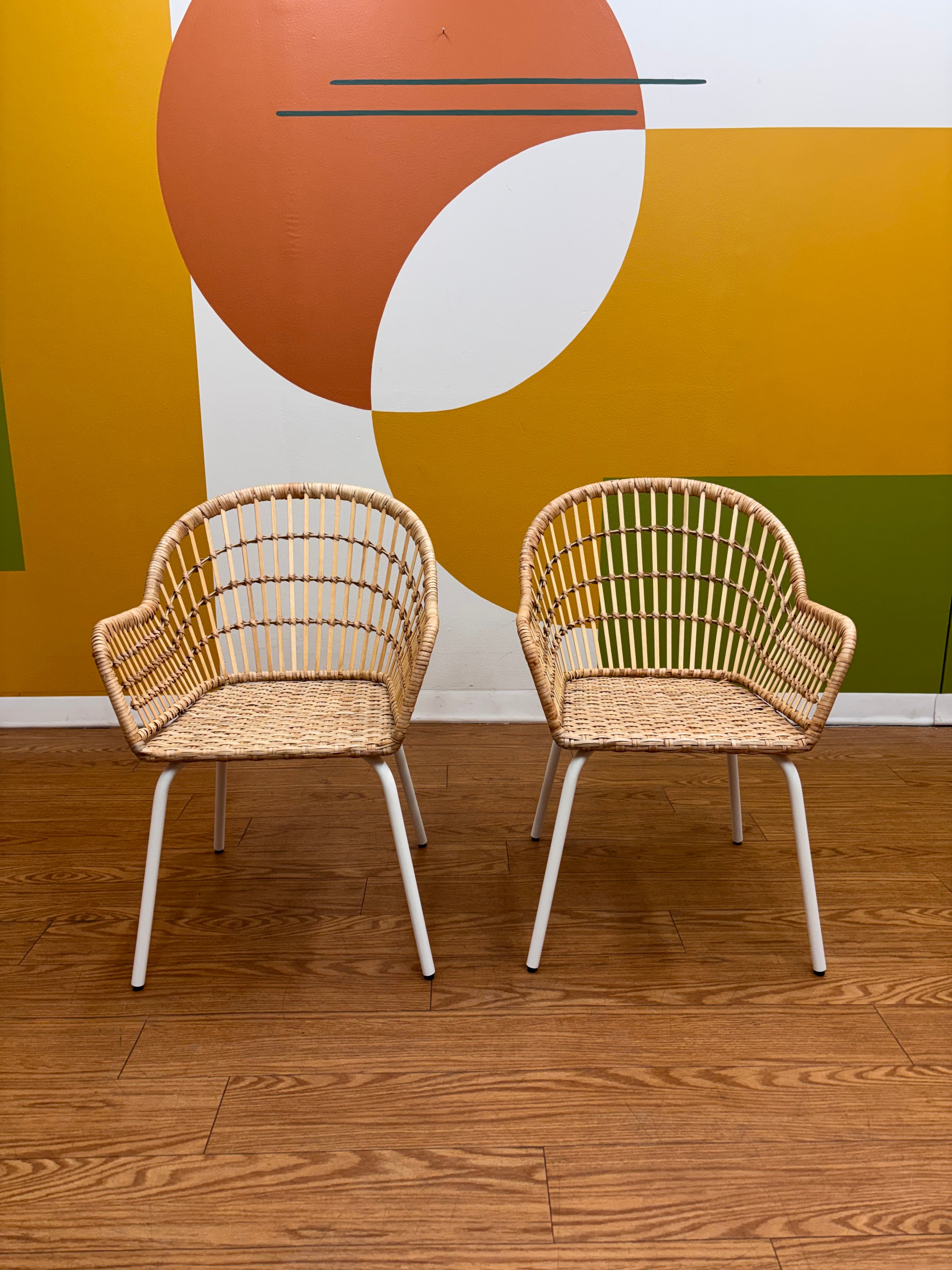 Set of 2 Rattan Armchairs