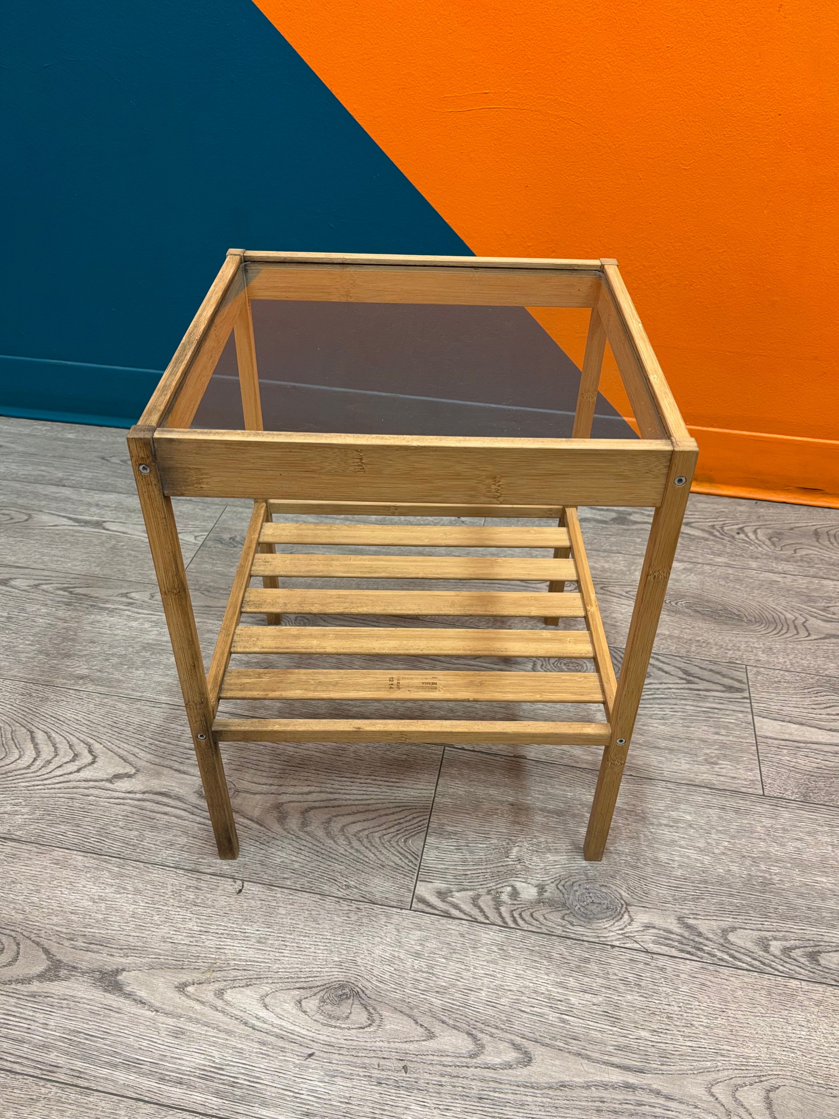 Wood & Glass Nightstand