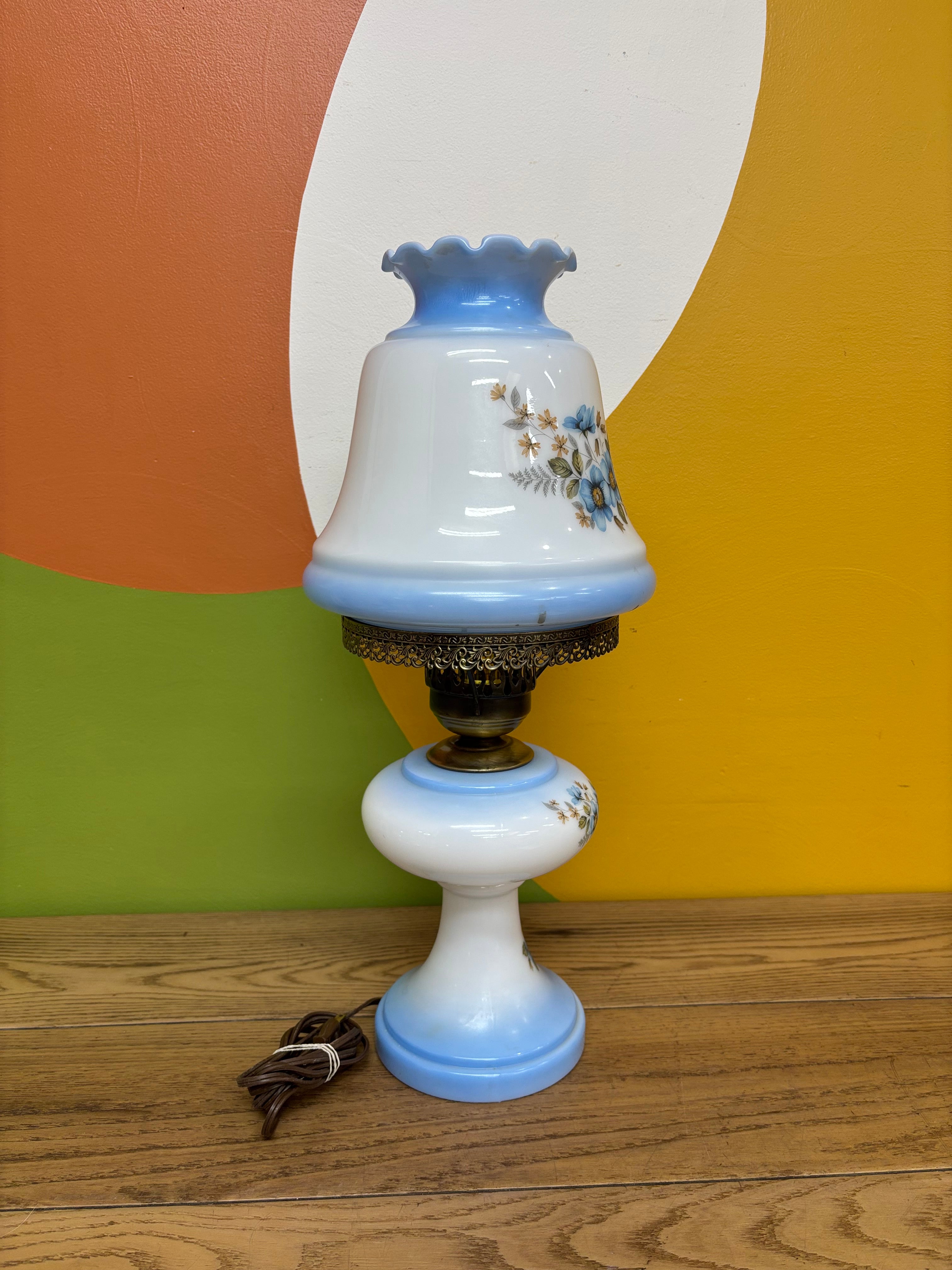 Blue Hurricane Lamp