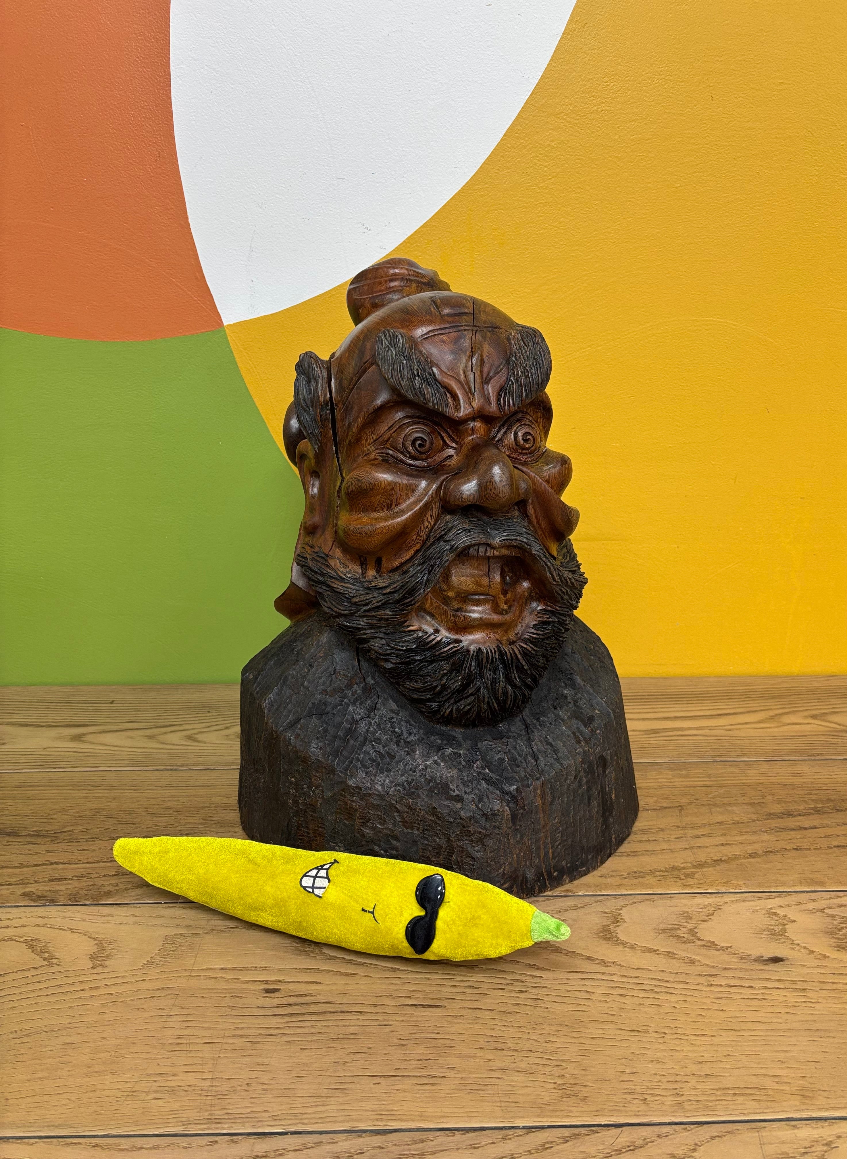 Wood Carved Head Sculpture