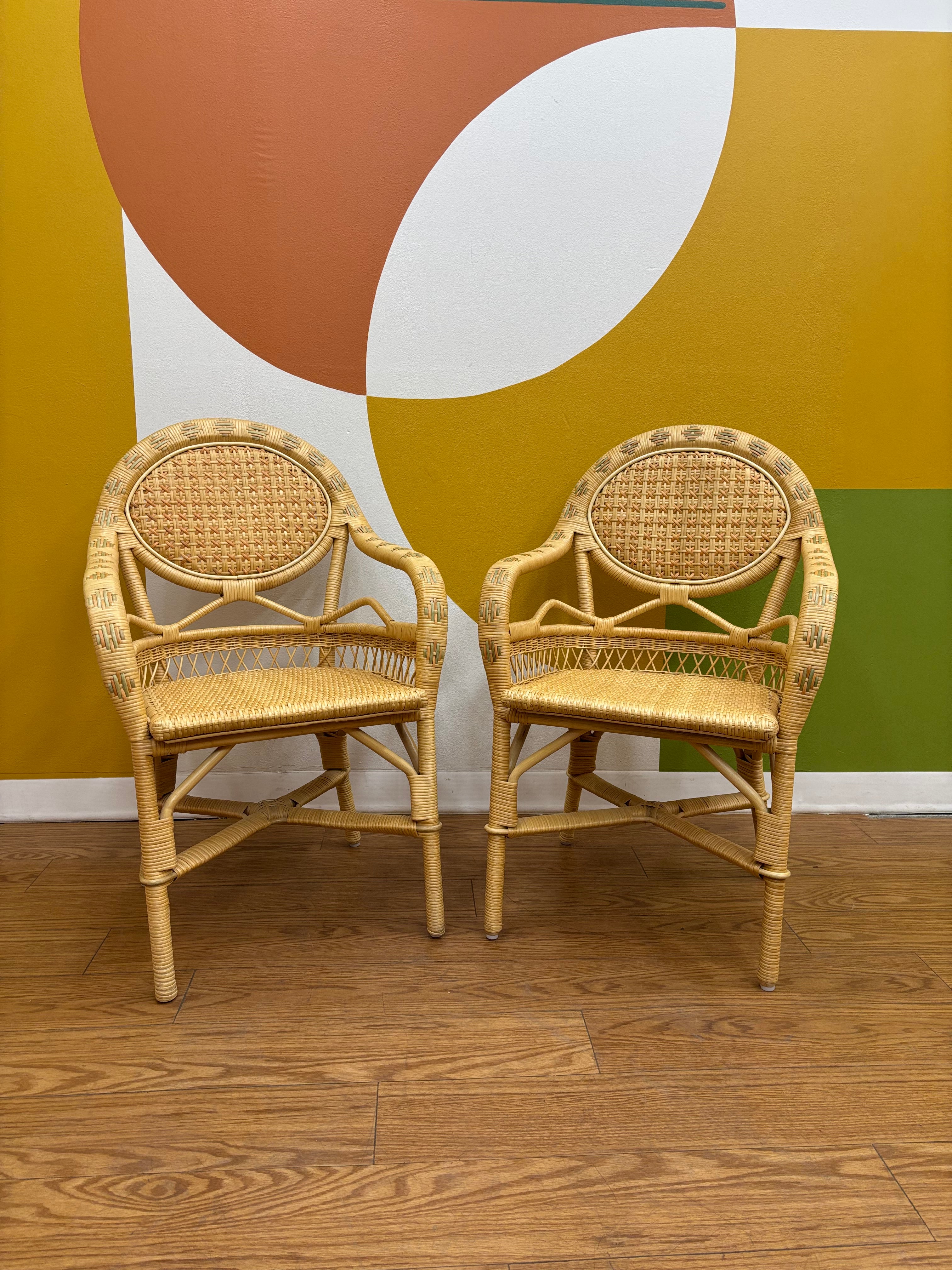 (2) Wicker Armchairs