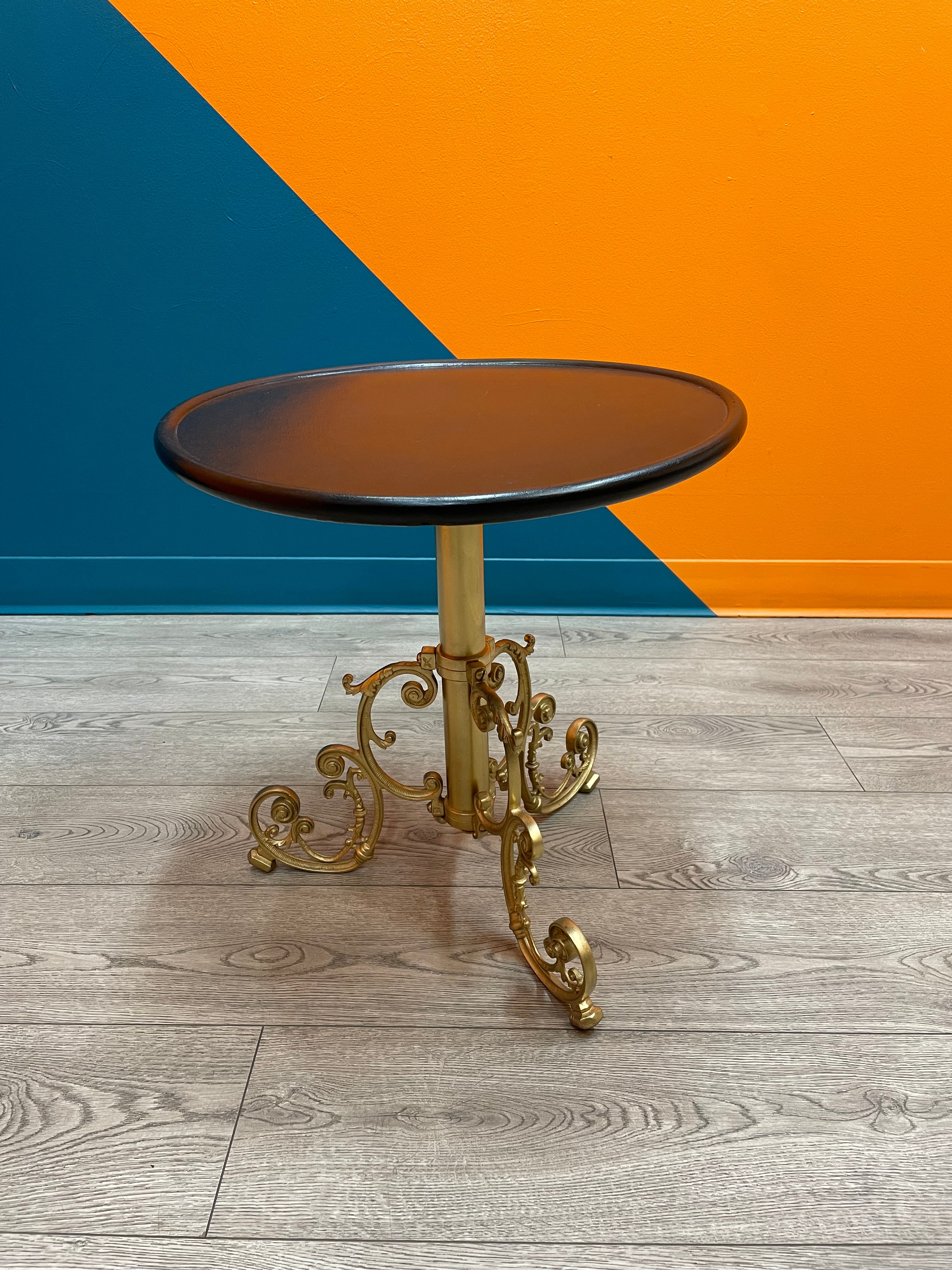 Round Gold & Black Side Table