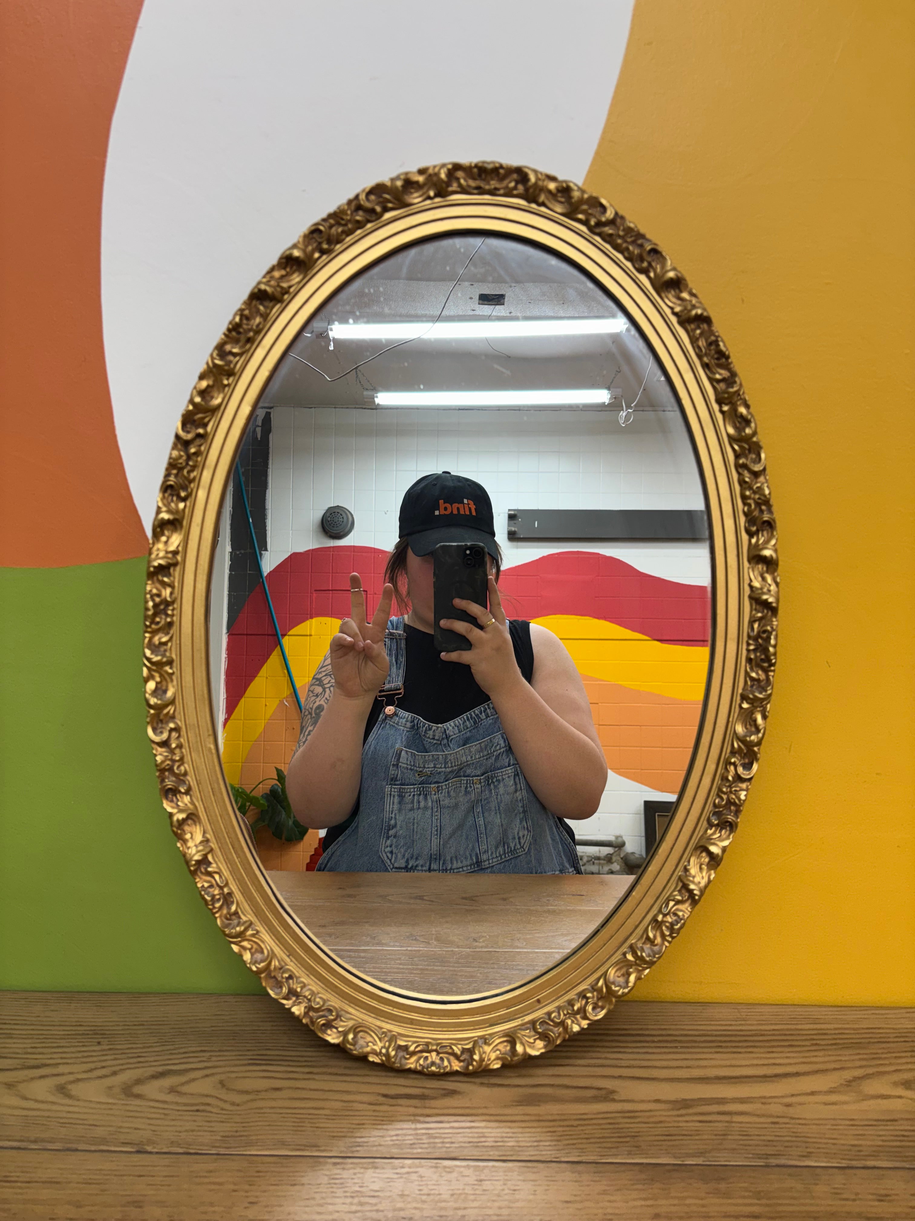 Oval Gold Framed Mirror