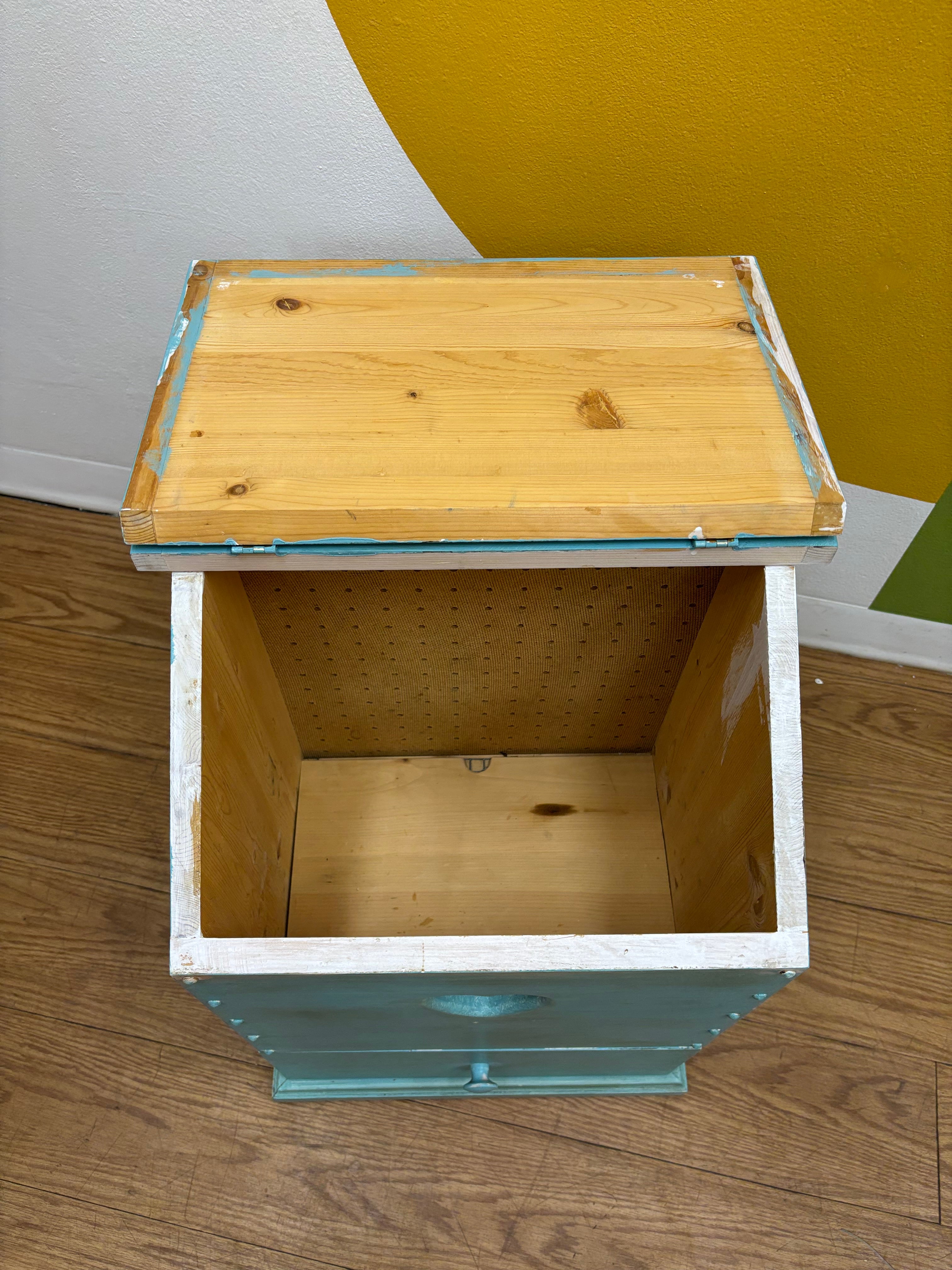 Blue Wooden Onion/Potato Storage