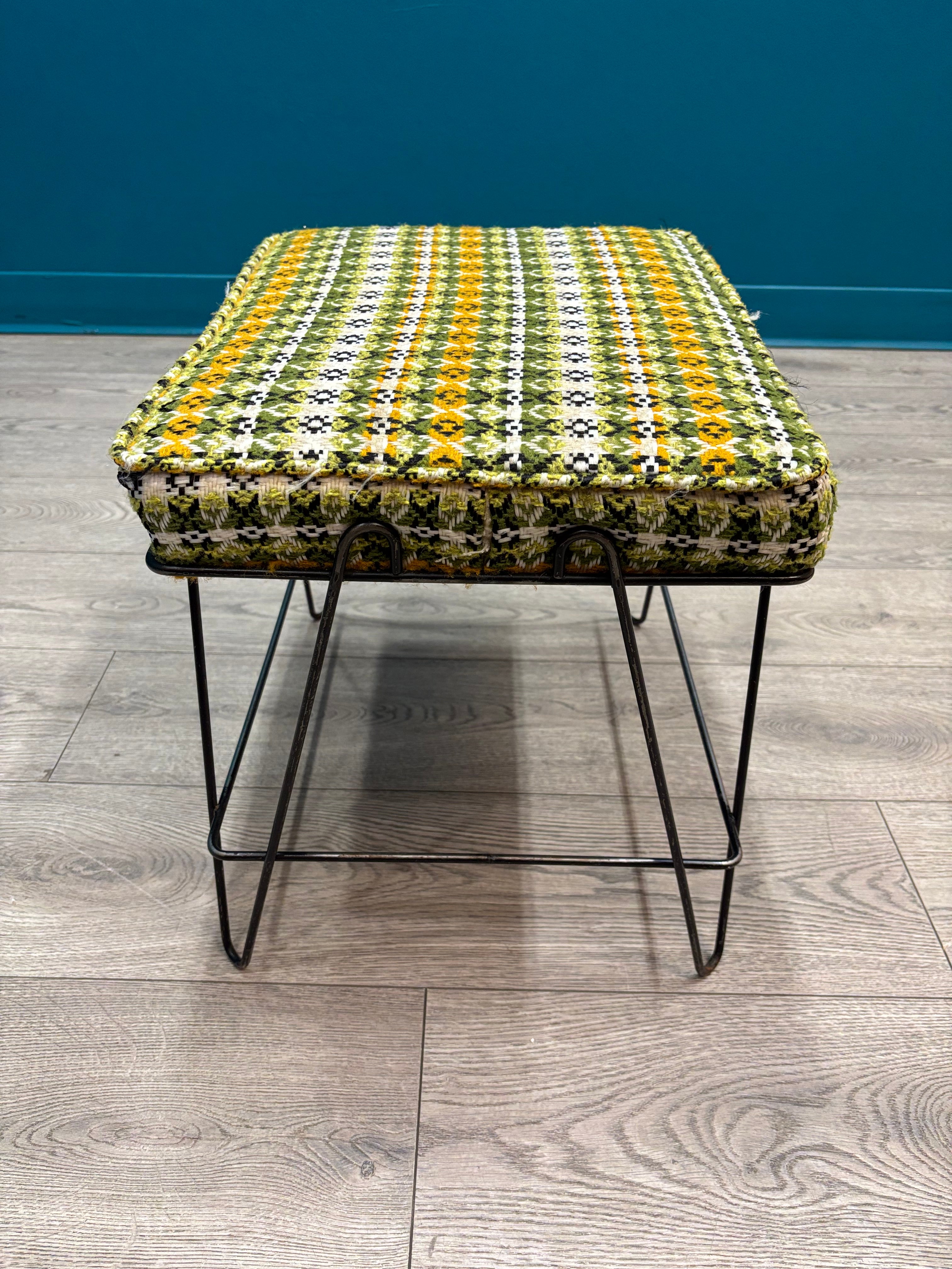 Plaid Ottoman