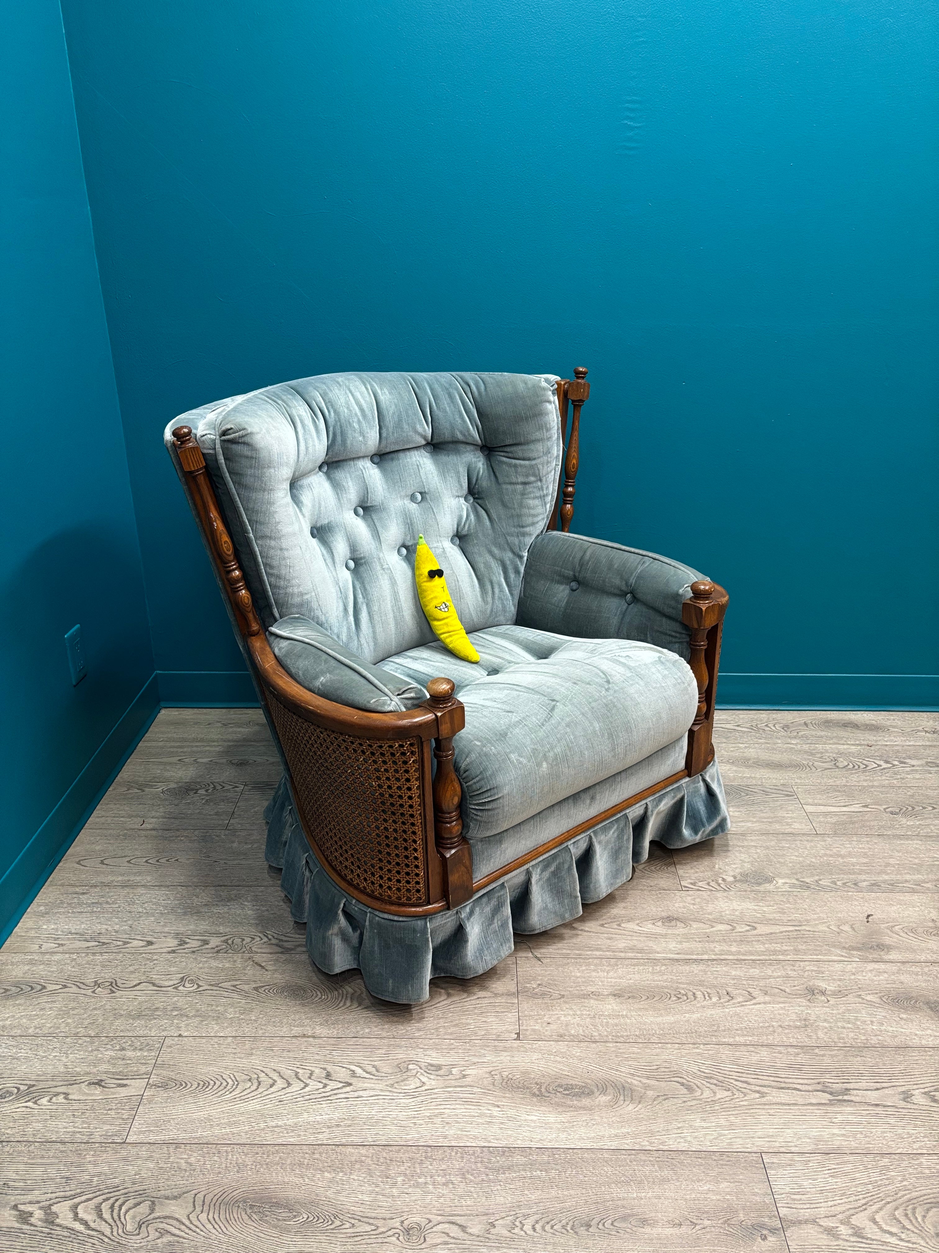 Blue Tufted Accent Chair