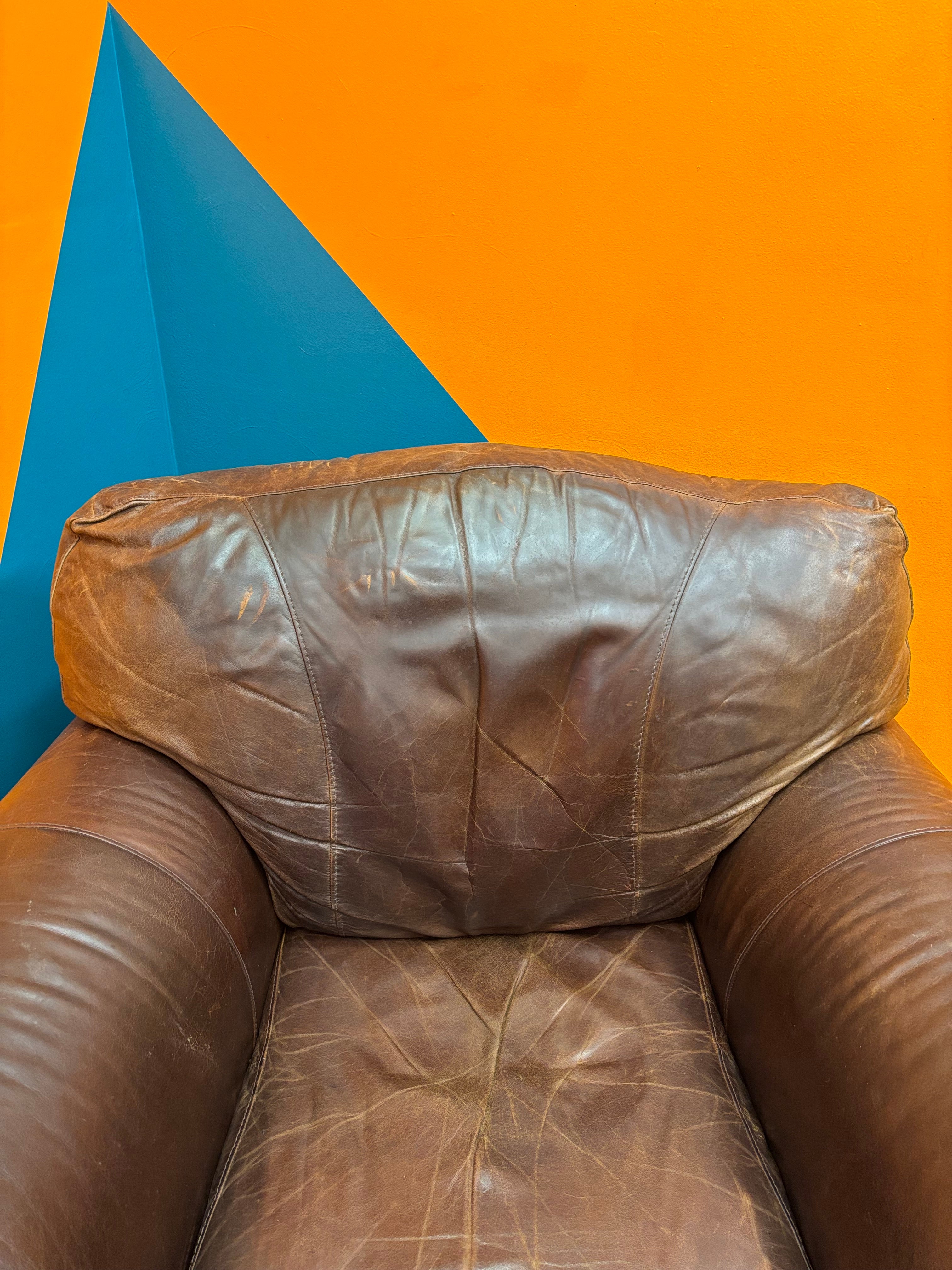 Italsofa Brown Leather Chair
